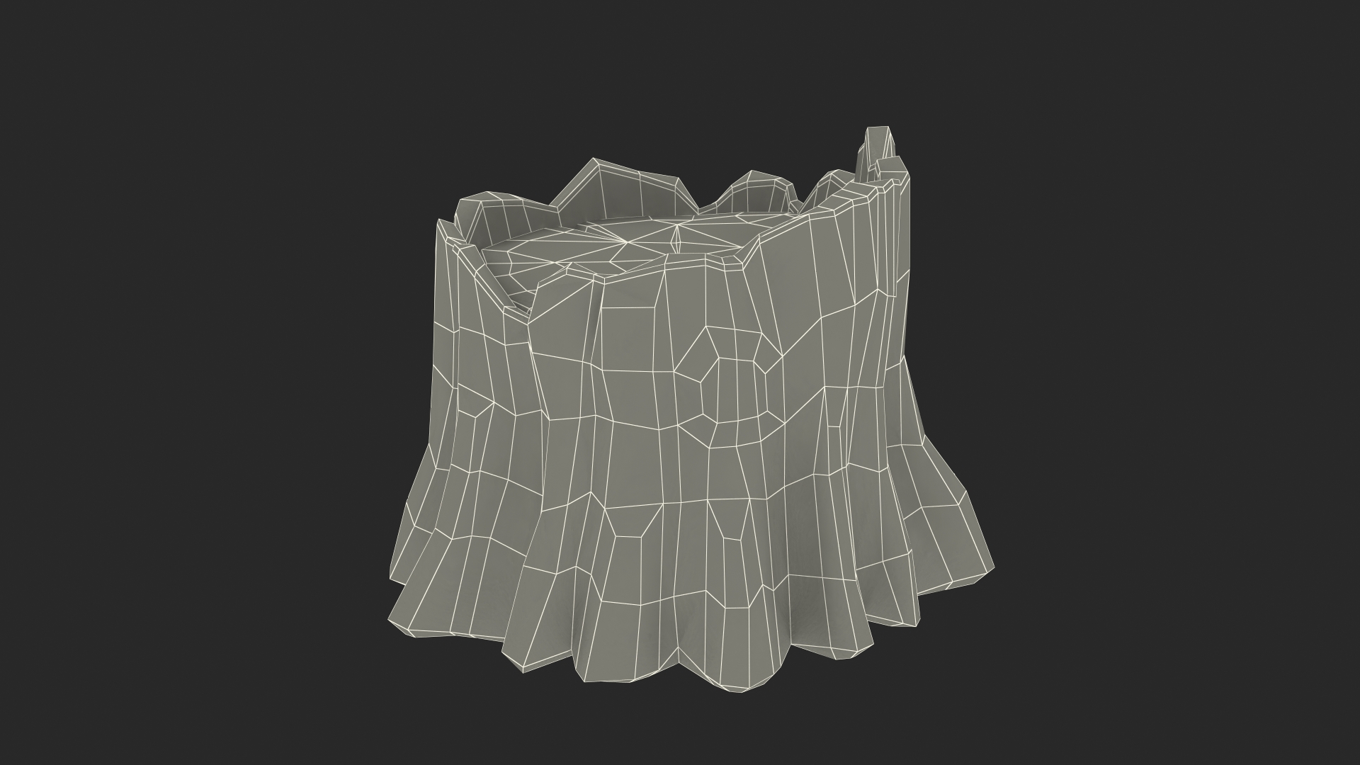 3D model Stump in Hand-Paint Style