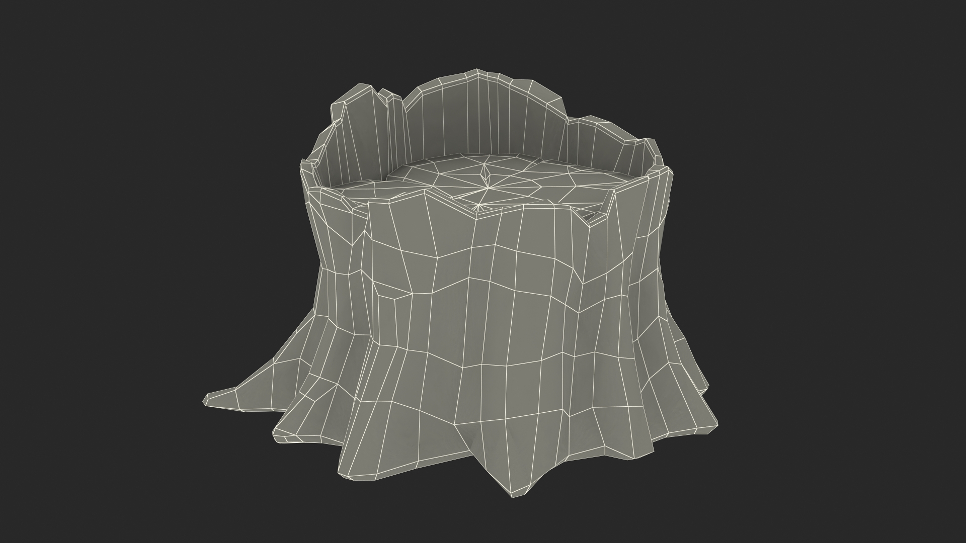 3D model Stump in Hand-Paint Style