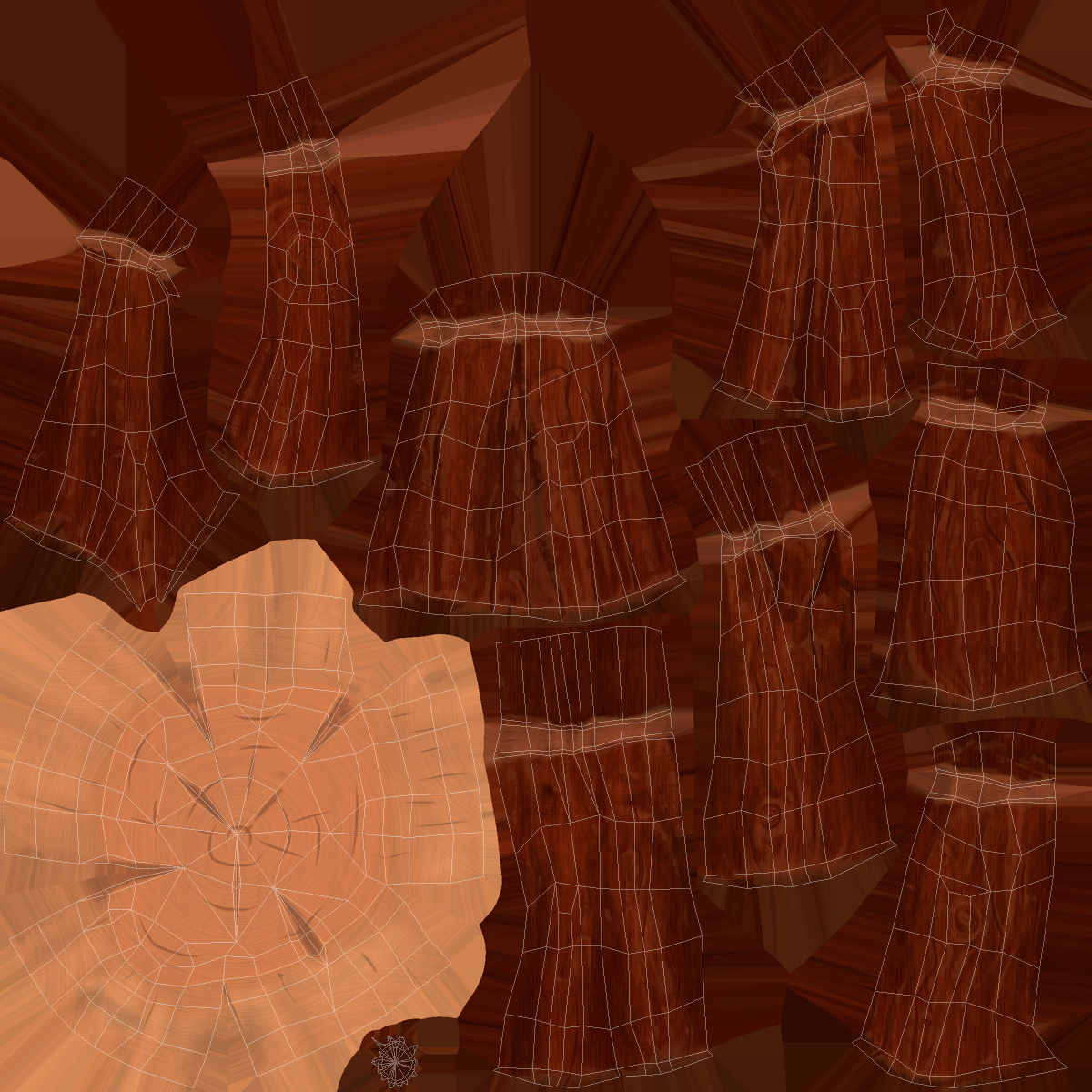 3D model Stump in Hand-Paint Style