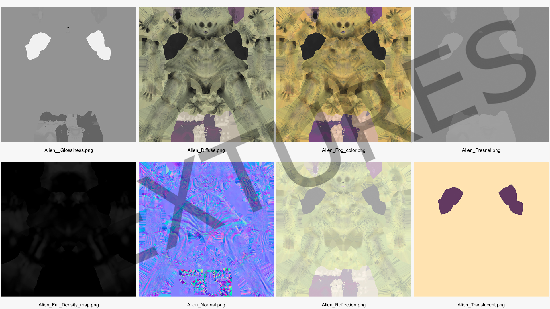 Humanoid Alien Creature Fur 3D