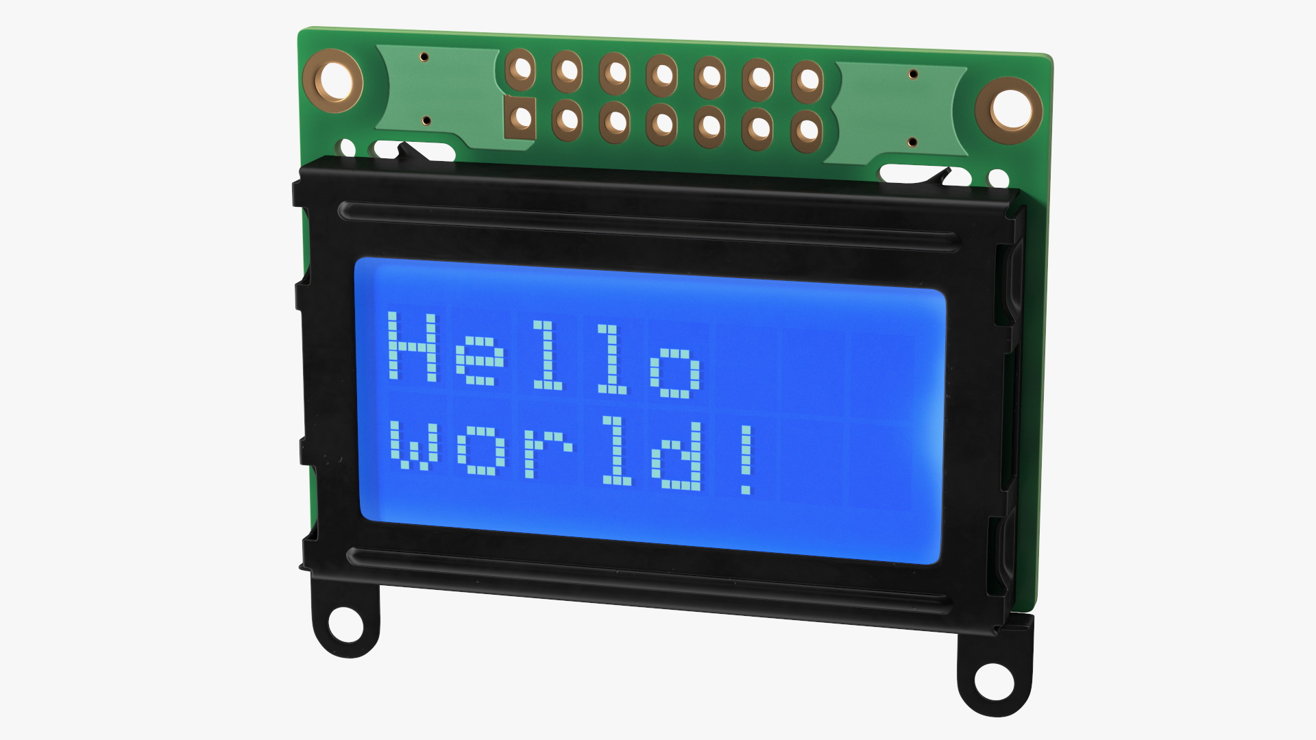 Character LCD Display Blue ON 3D model