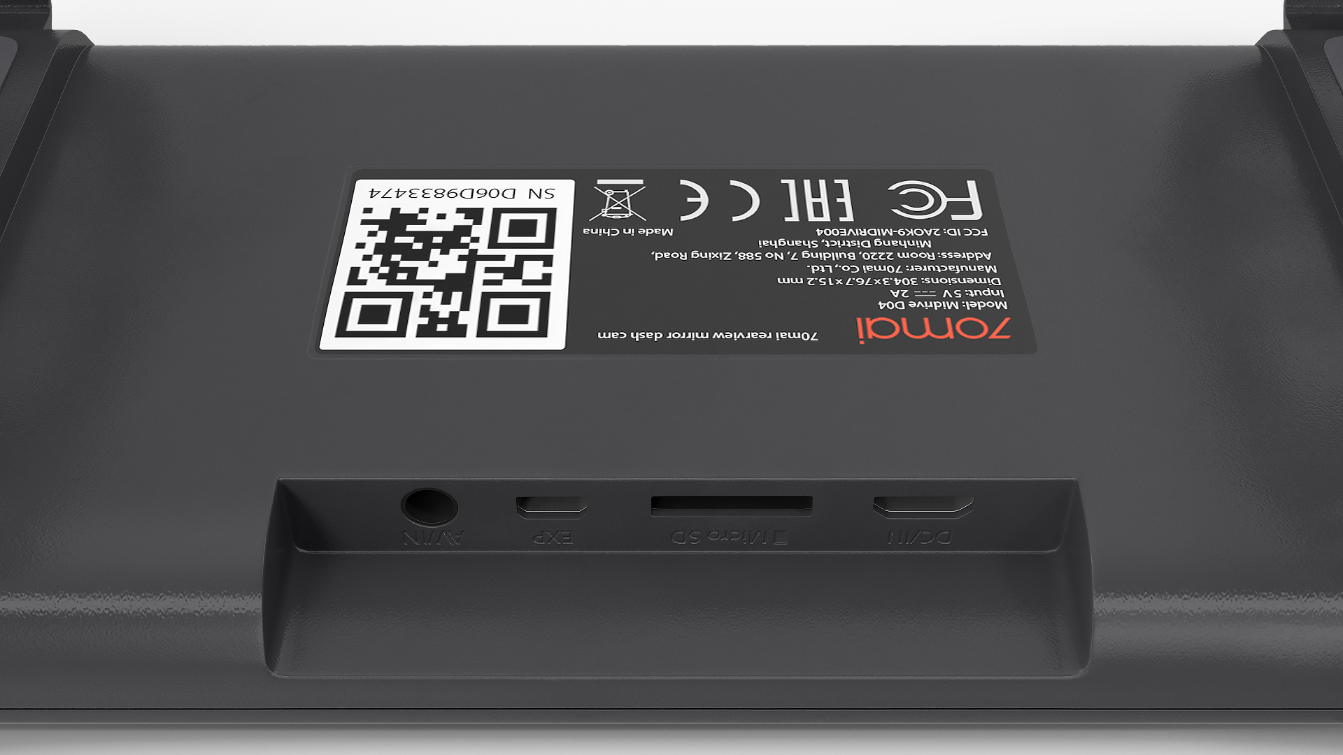 Xiaomi 70mai Smart Dash Cam with Reverse Cam 3D model