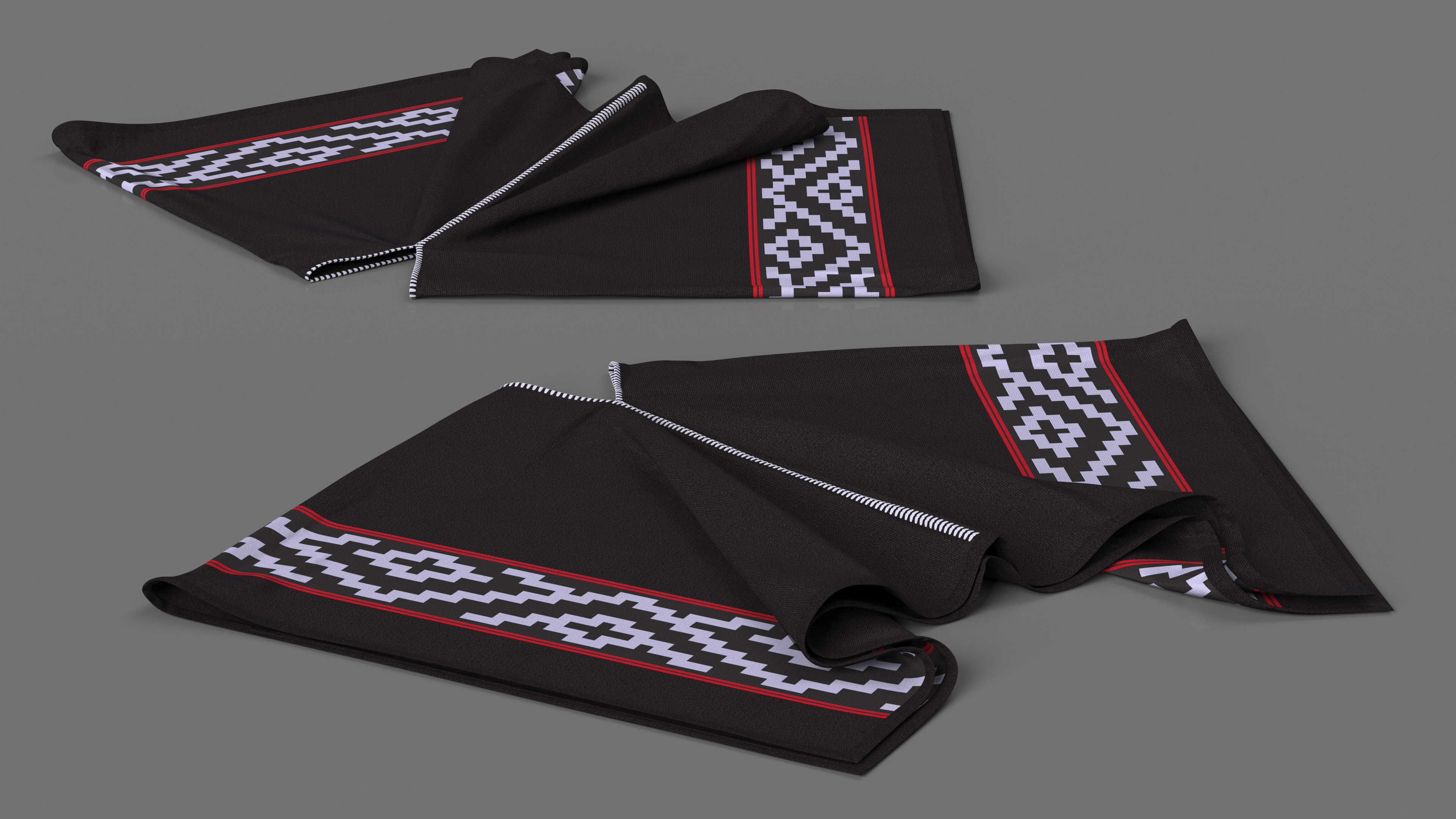 3D model Woolen Black Poncho Lying