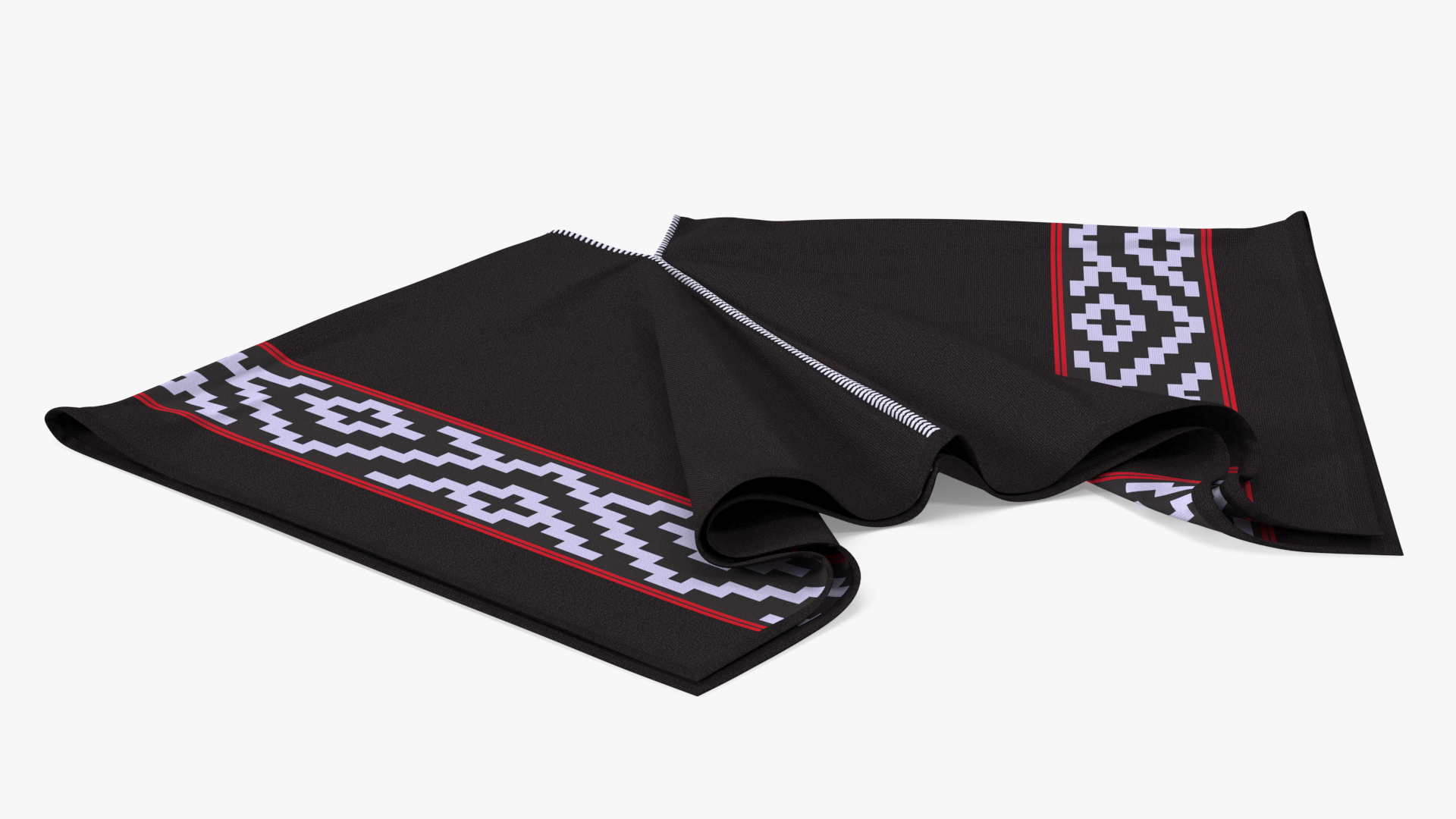 3D model Woolen Black Poncho Lying