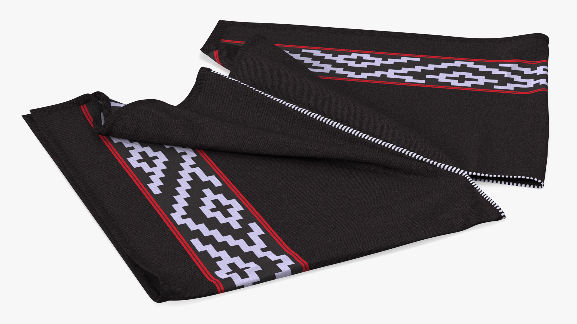 3D model Woolen Black Poncho Lying