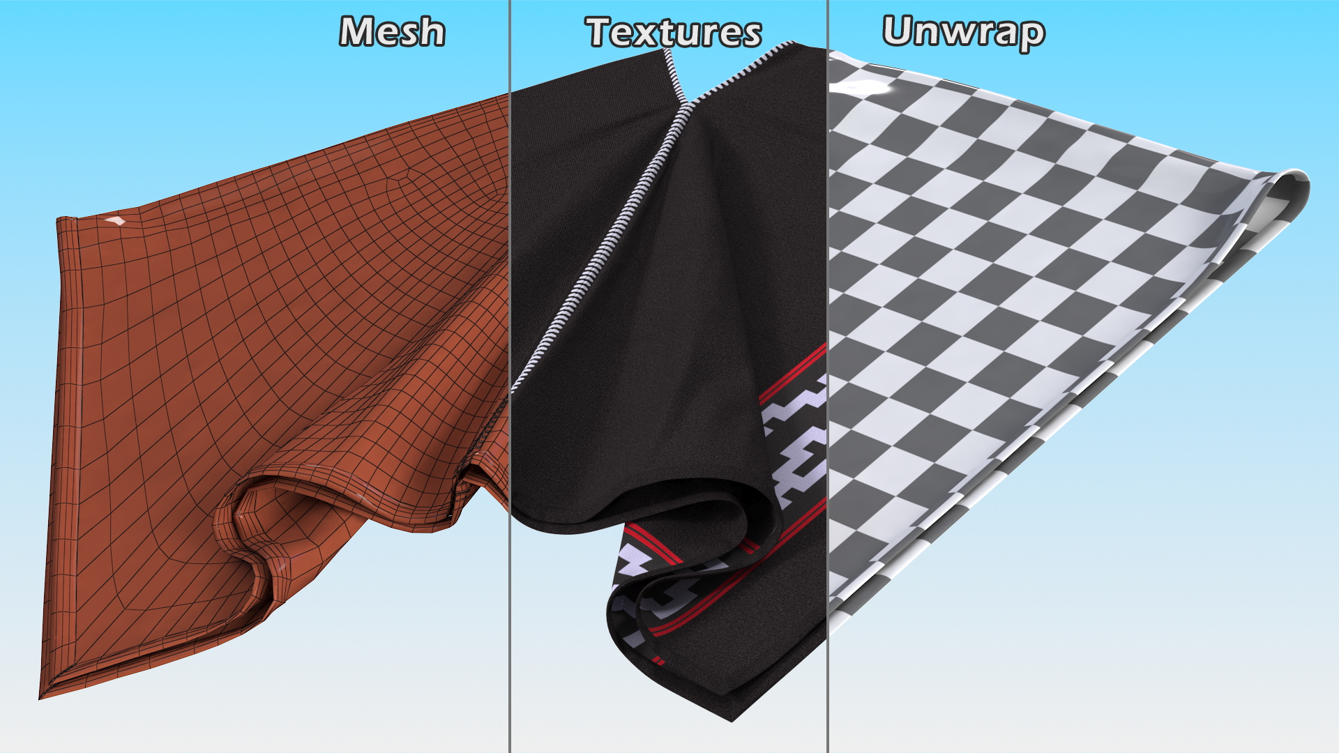 3D model Woolen Black Poncho Lying