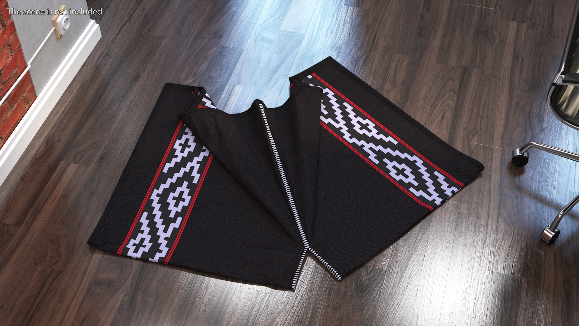 3D model Woolen Black Poncho Lying