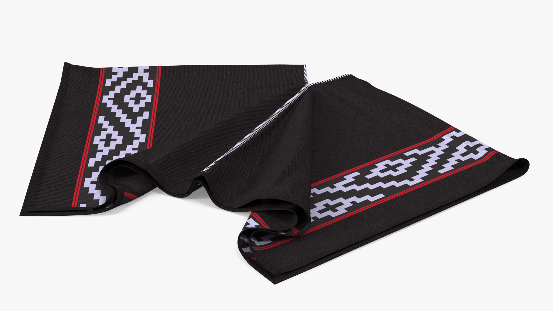 3D model Woolen Black Poncho Lying