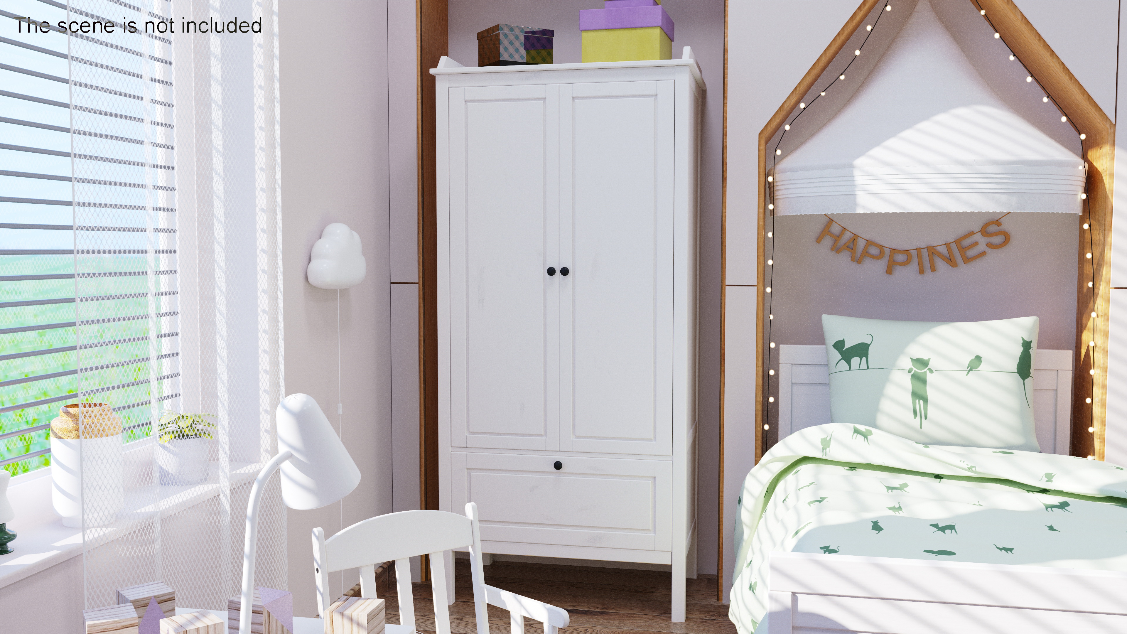 3D model Wardrobe Children for Room IKEA SUNDVIK White