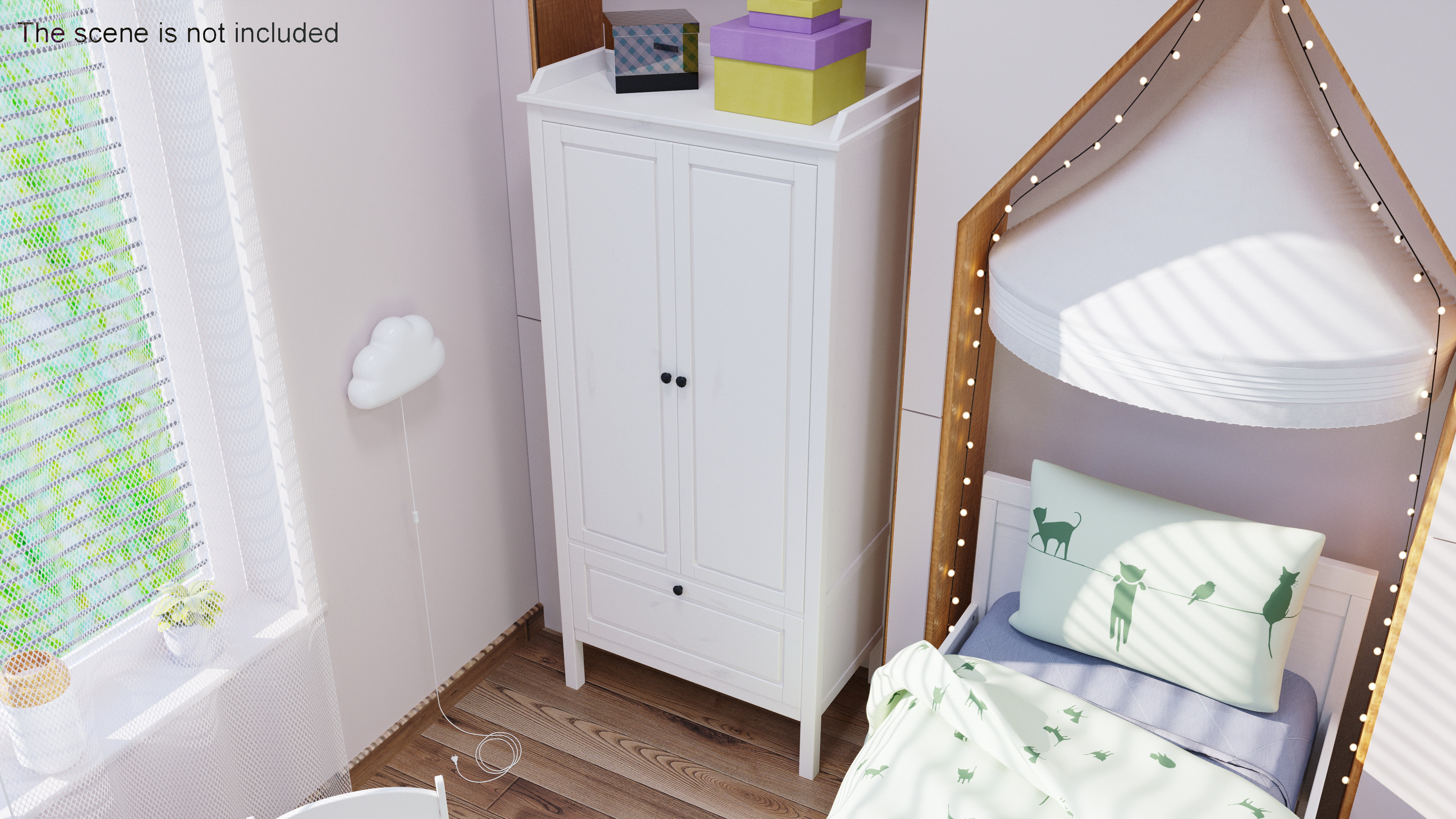 3D model Wardrobe Children for Room IKEA SUNDVIK White
