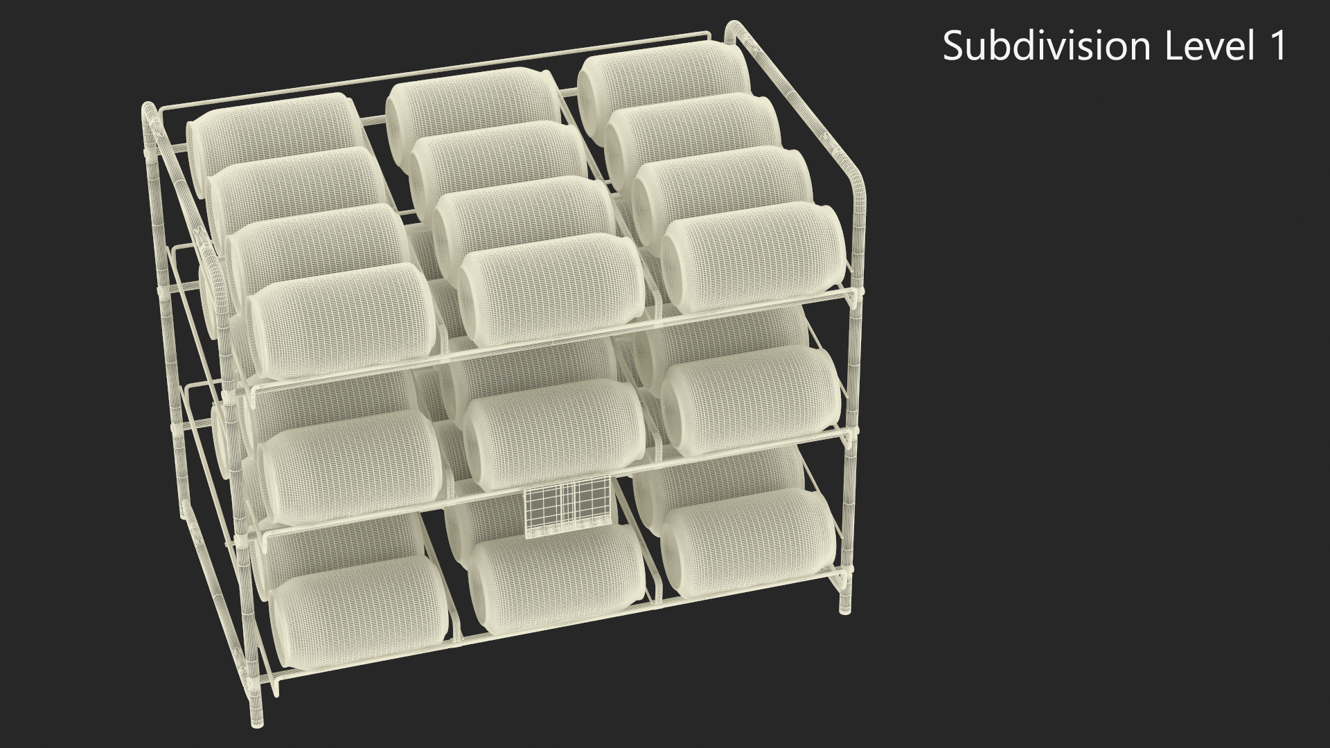 Soda Can Rack Dispenser with Cola Cans and Price Tag 3D