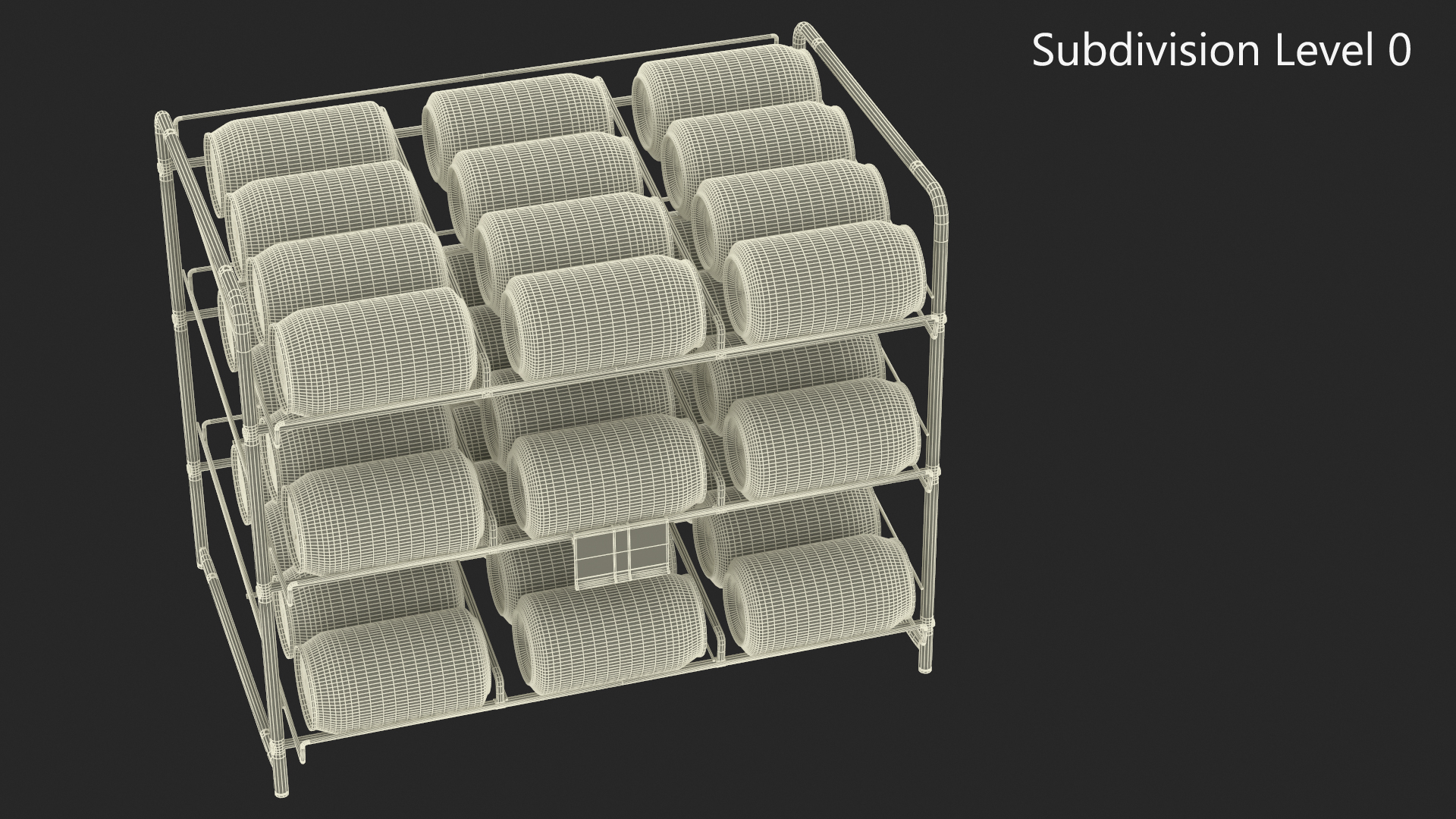 Soda Can Rack Dispenser with Cola Cans and Price Tag 3D