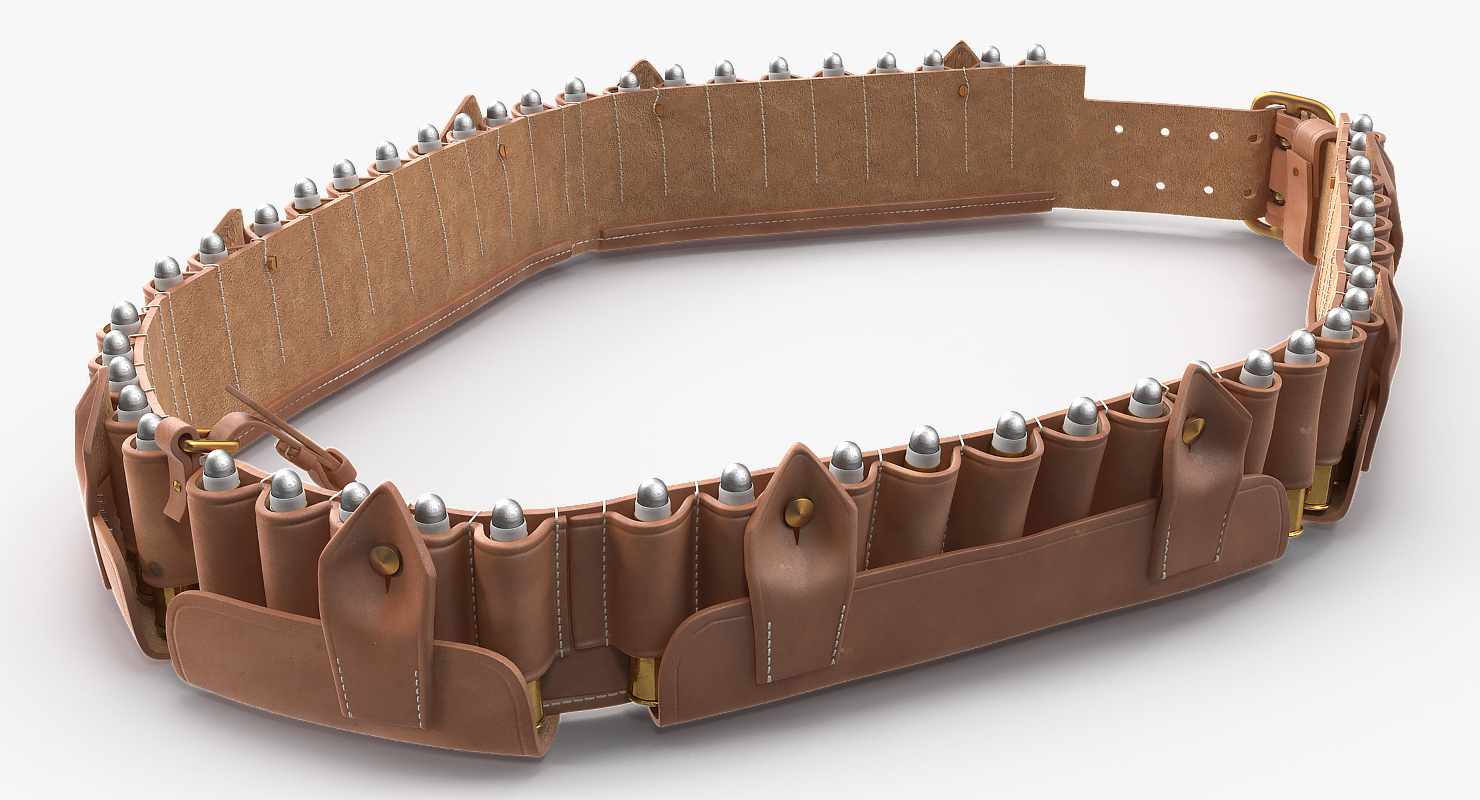 3D Ammunition Leather Bandolier model