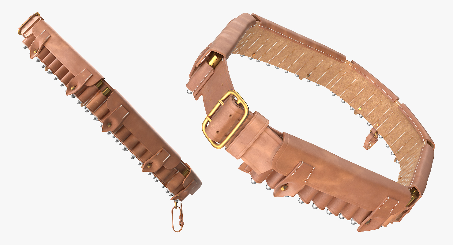 3D Ammunition Leather Bandolier model