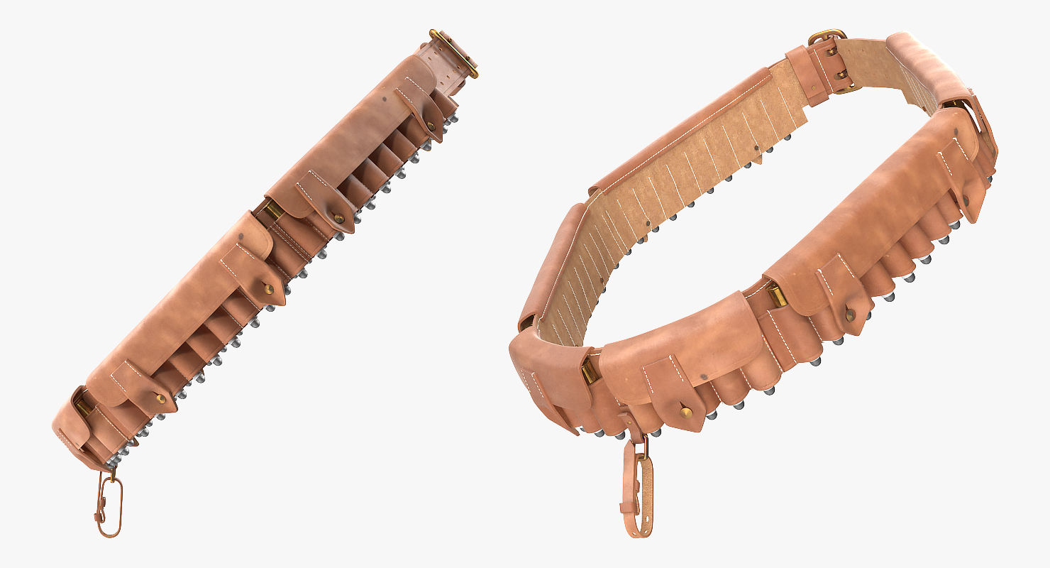 3D Ammunition Leather Bandolier model
