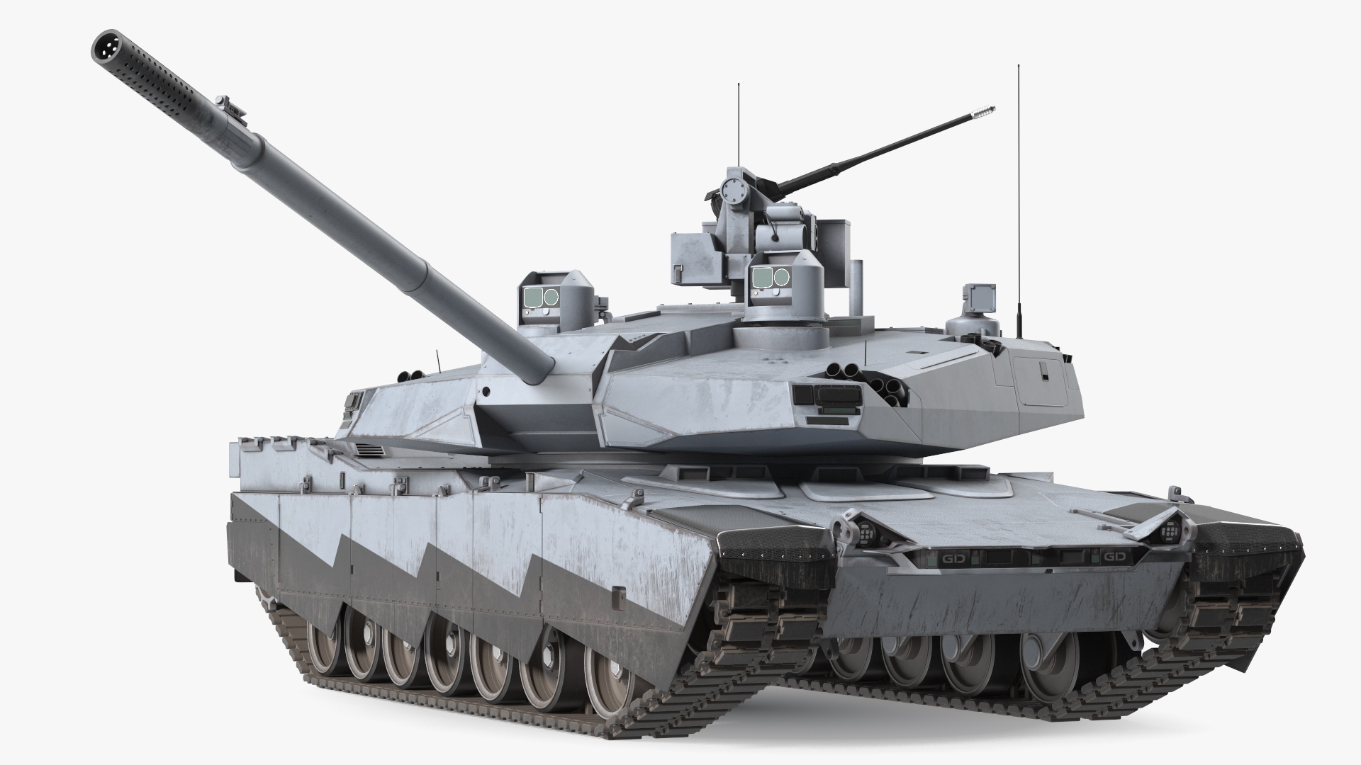 Old Grey Tank Abrams X Rigged 3D model