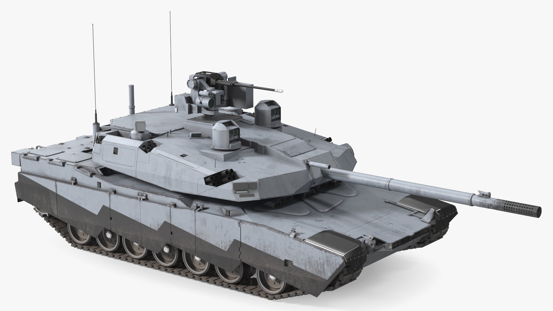 Old Grey Tank Abrams X Rigged 3D model