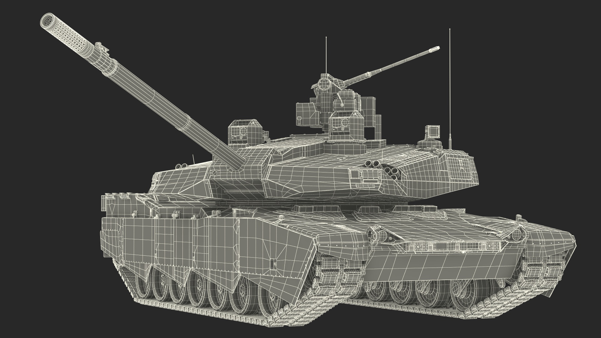 Old Grey Tank Abrams X Rigged 3D model