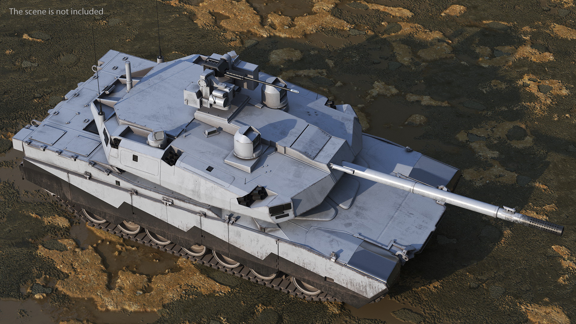 Old Grey Tank Abrams X Rigged 3D model