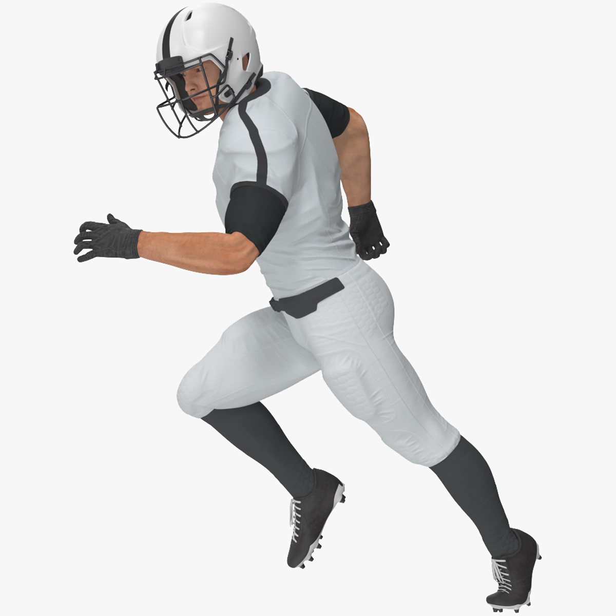 3D model White Uniform Football Player Rigged for Maya