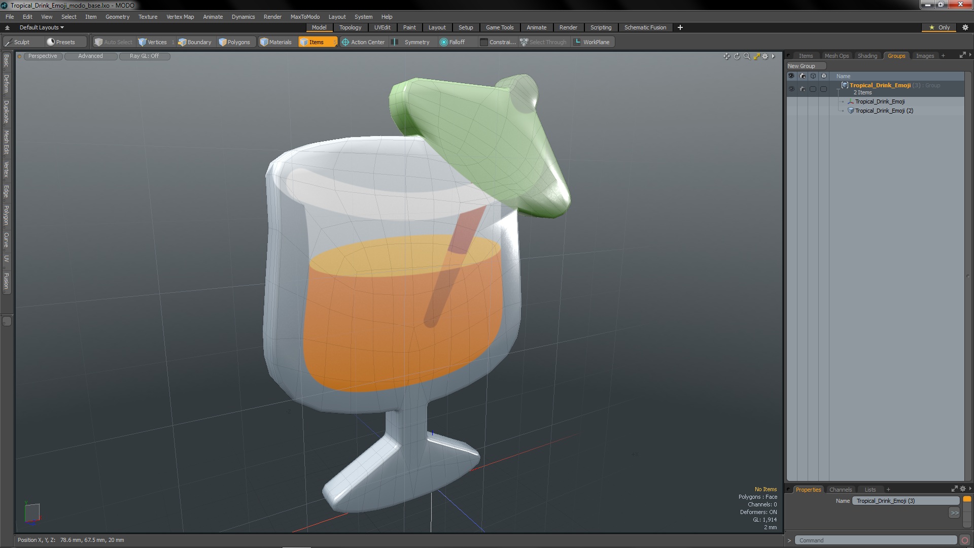 3D model Tropical Drink Emoji