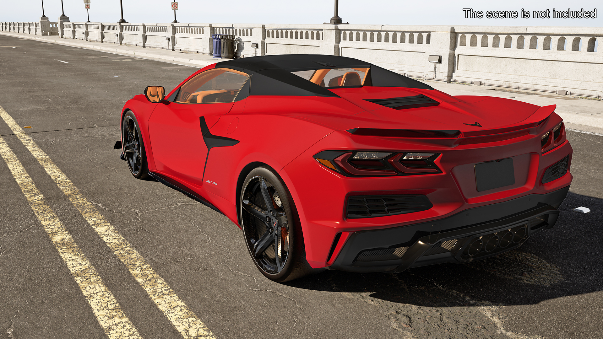 Chevy Corvette Z06 2023 Cabriolet Red 3D