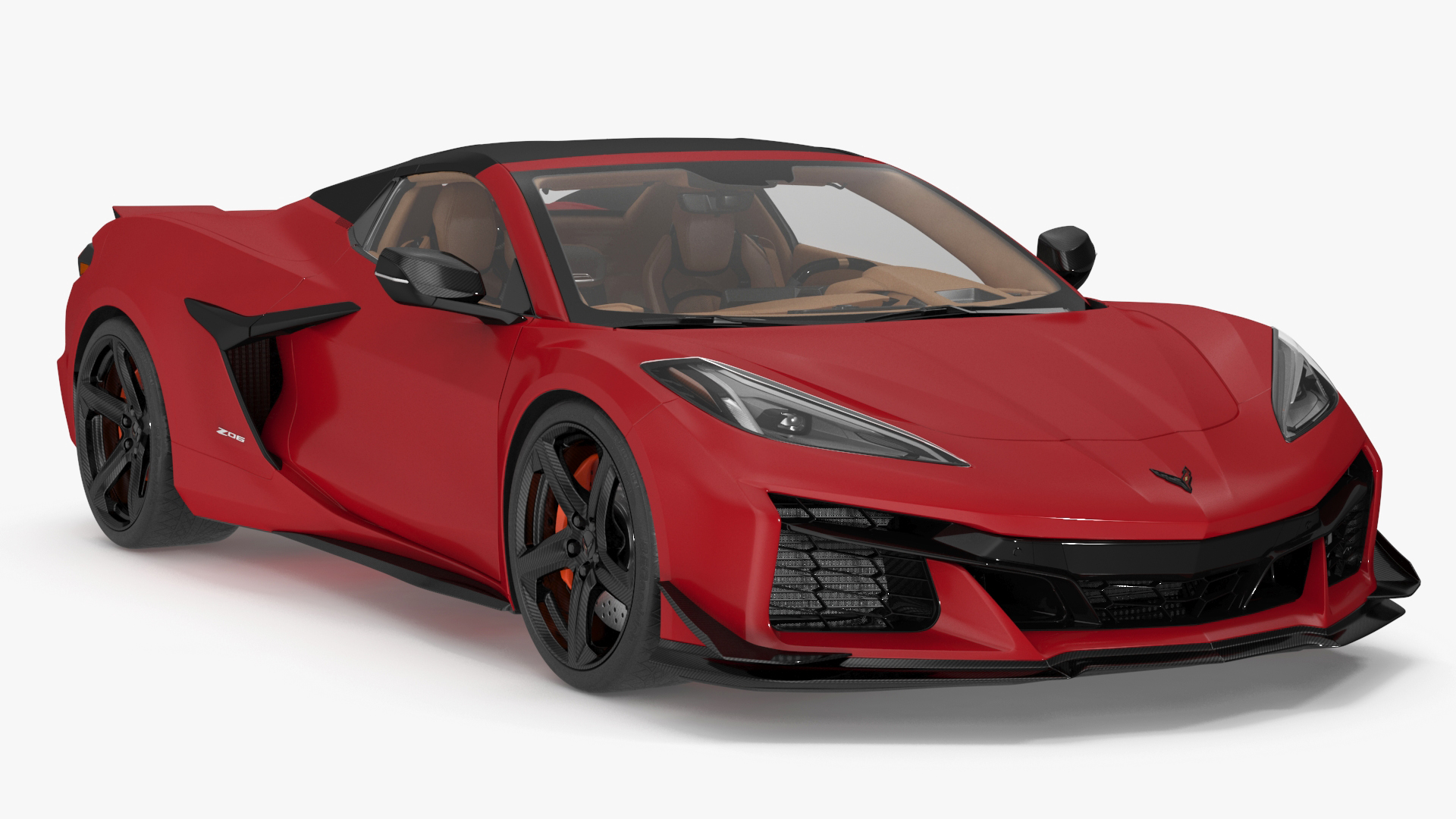 Chevy Corvette Z06 2023 Cabriolet Red 3D