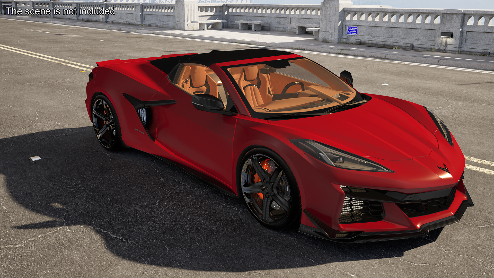 Chevy Corvette Z06 2023 Cabriolet Red 3D
