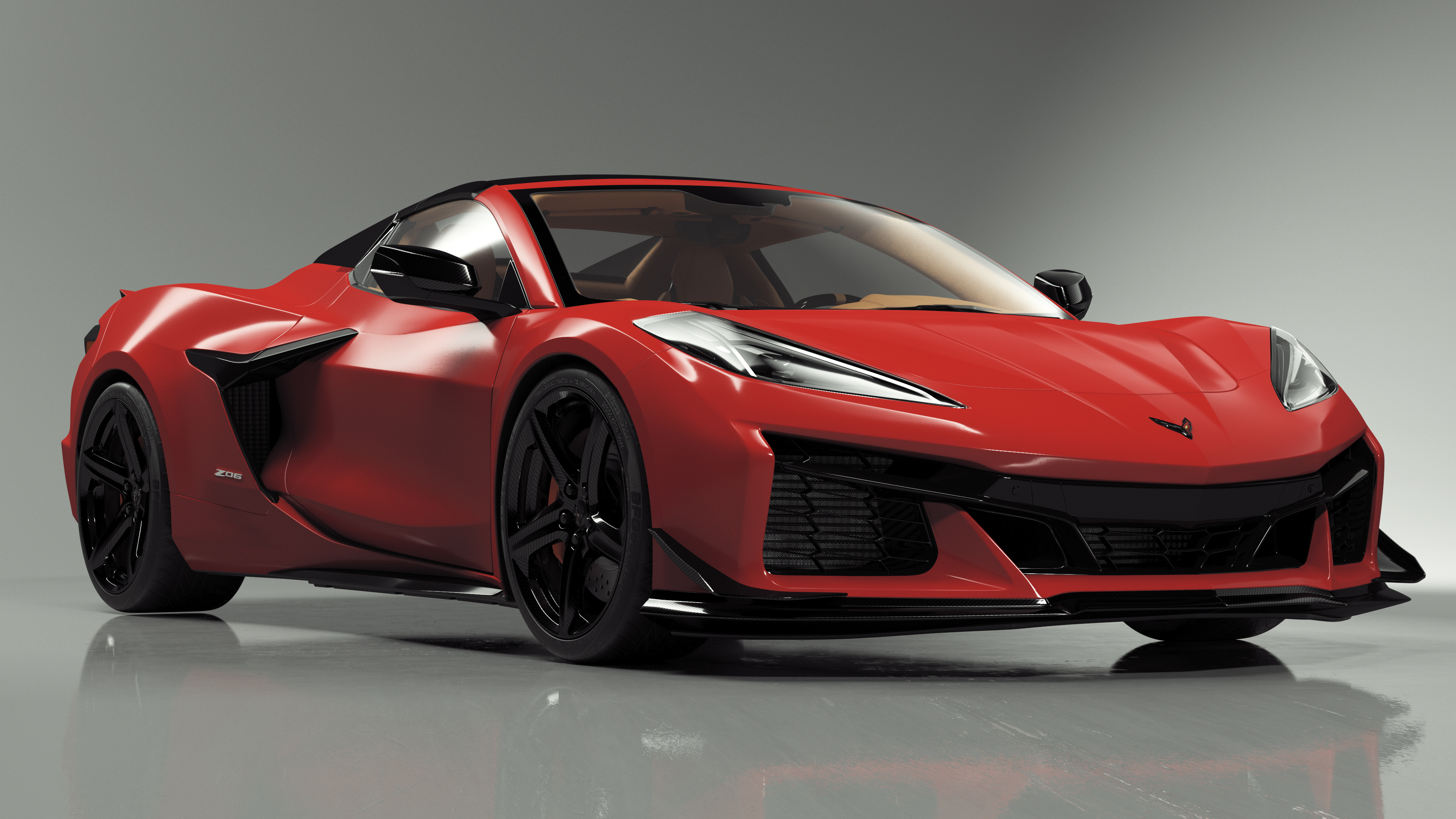 Chevy Corvette Z06 2023 Cabriolet Red 3D