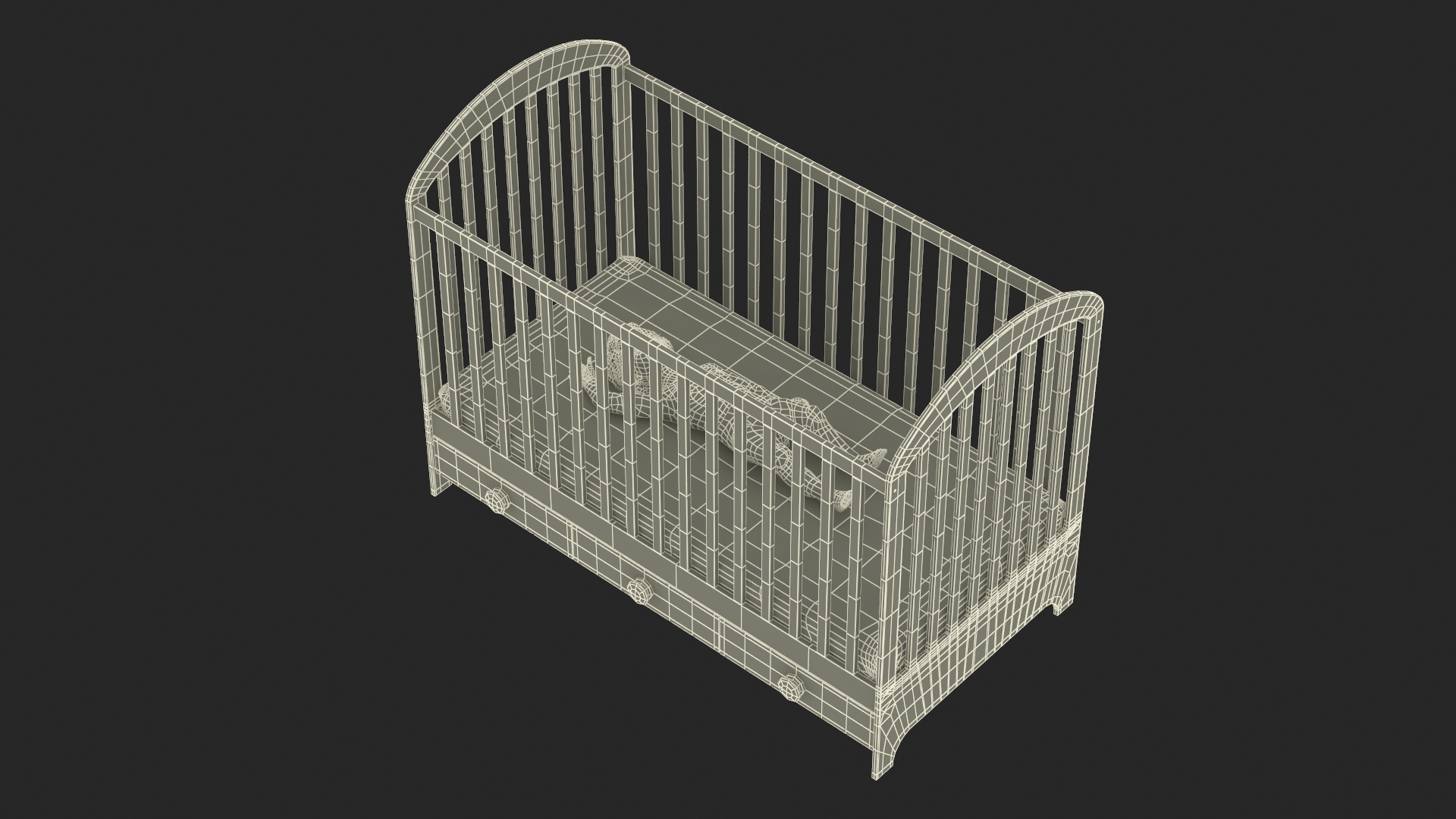 3D model Baby Boy in the Crib
