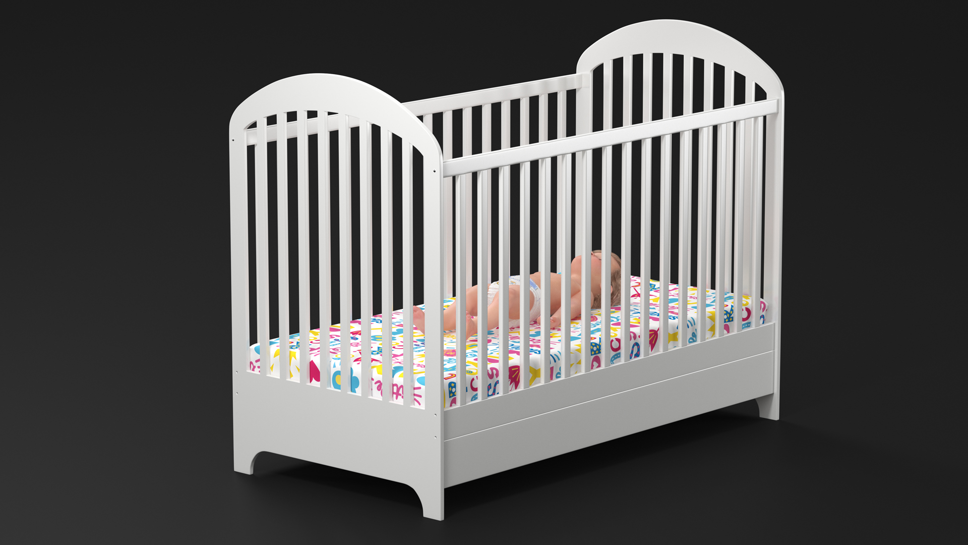 3D model Baby Boy in the Crib