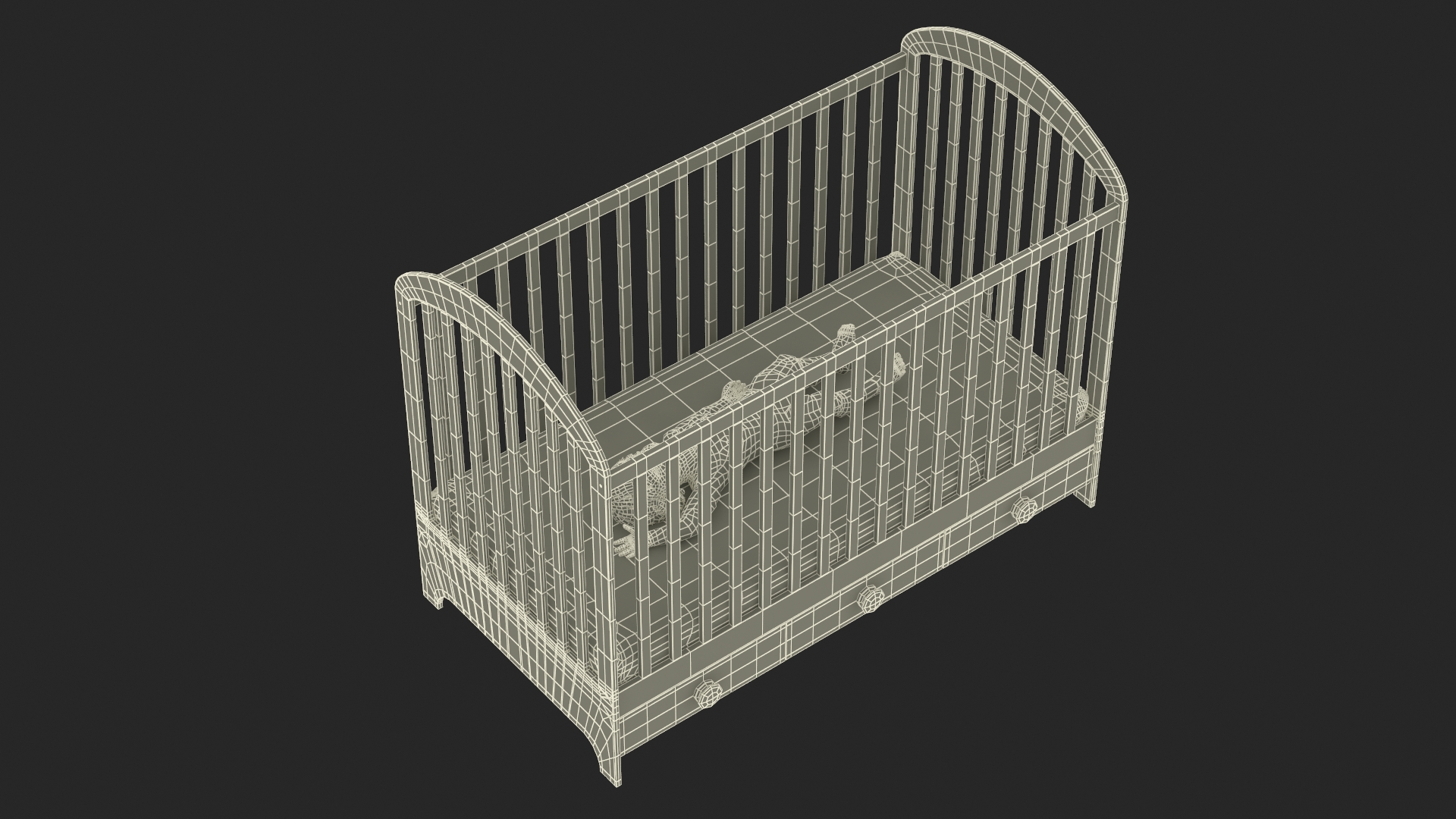 3D model Baby Boy in the Crib