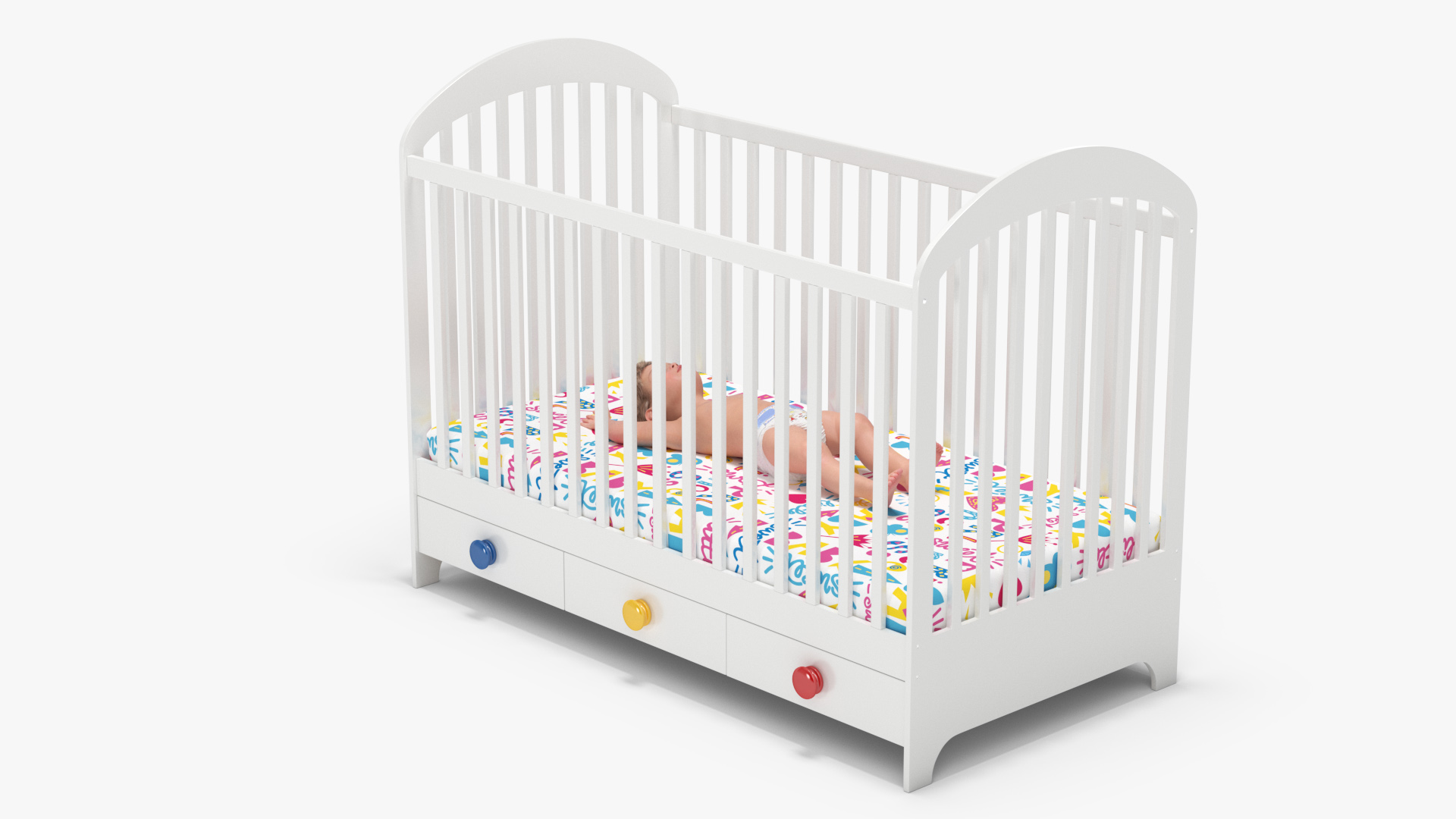 3D model Baby Boy in the Crib