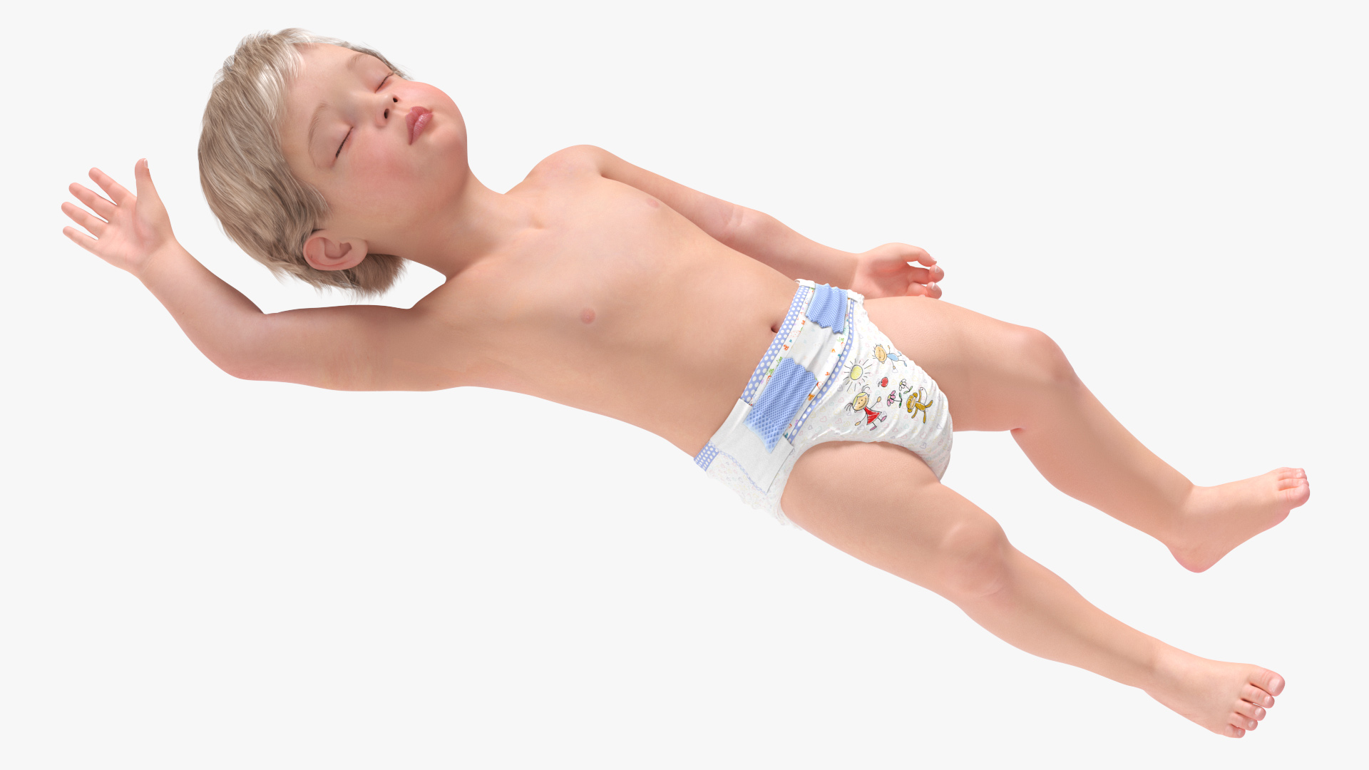 3D model Baby Boy in the Crib