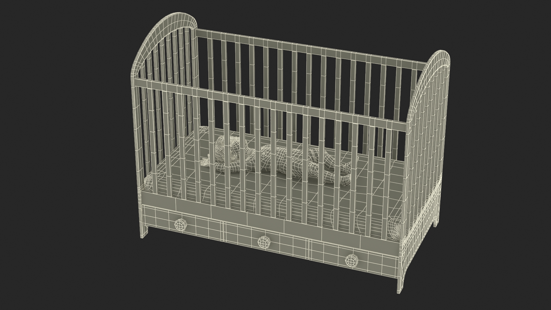 3D model Baby Boy in the Crib