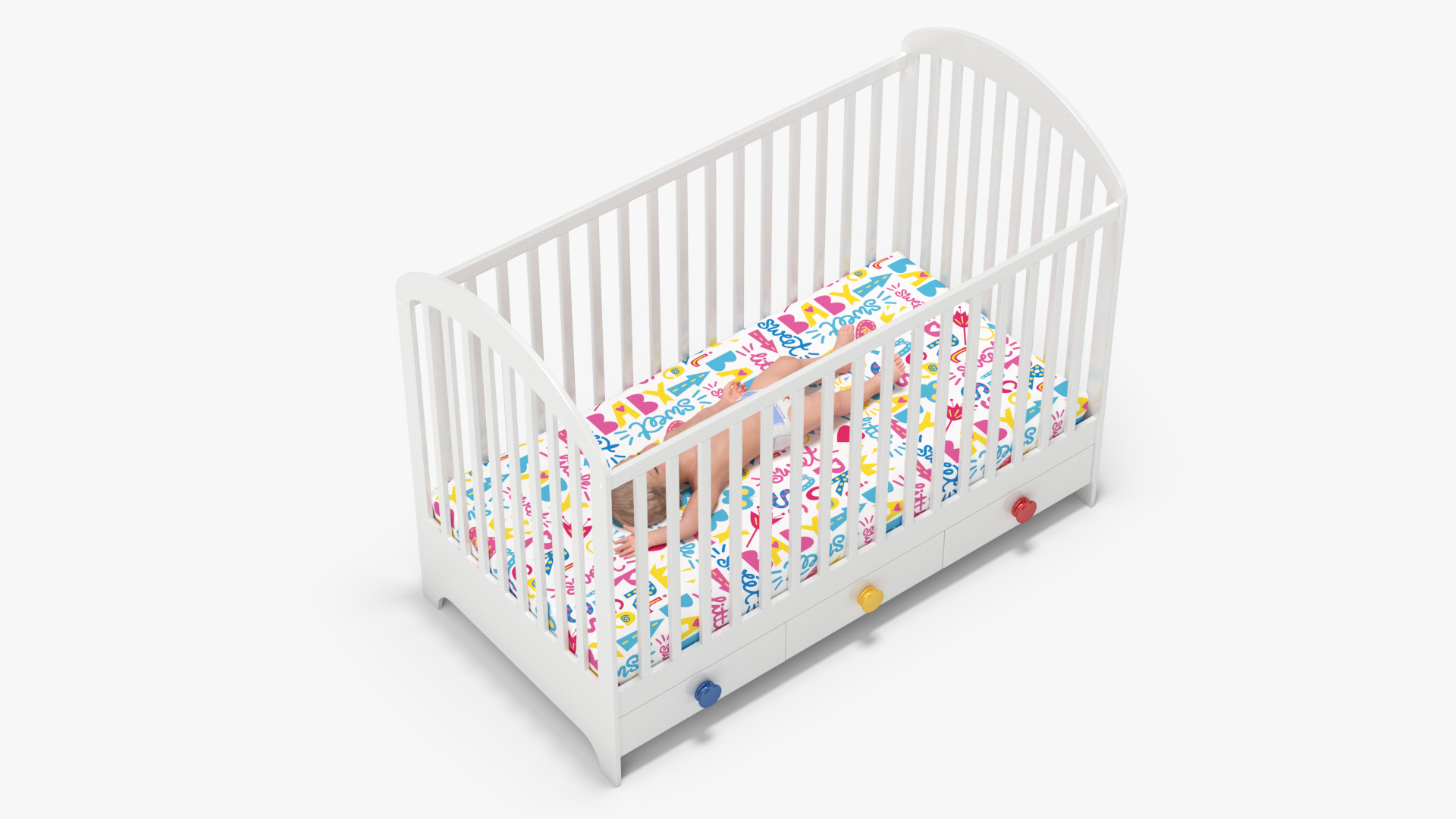 3D model Baby Boy in the Crib