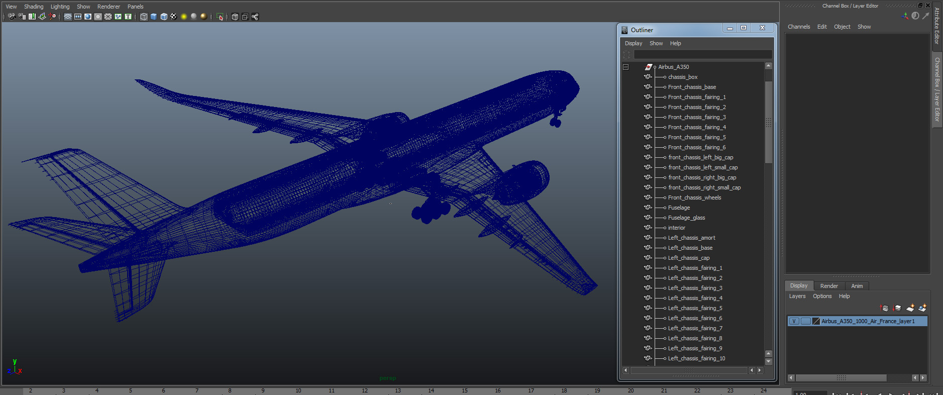 Airbus A350 1000 Air France 3D