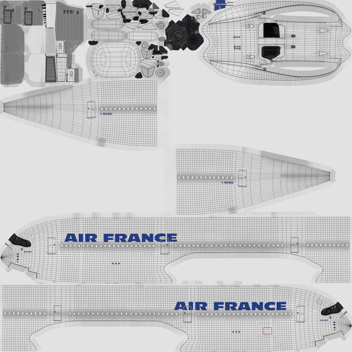 Airbus A350 1000 Air France 3D