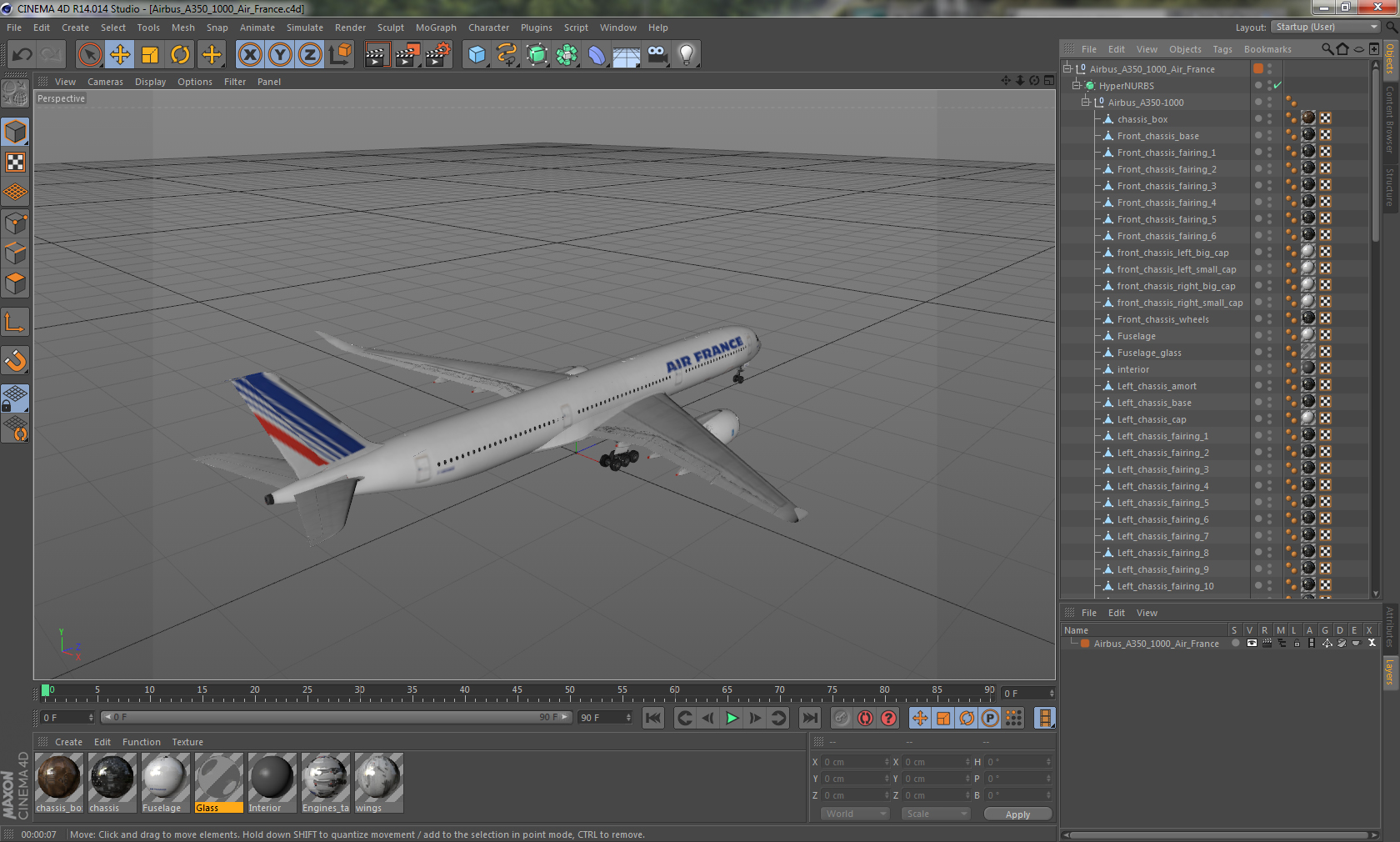 Airbus A350 1000 Air France 3D