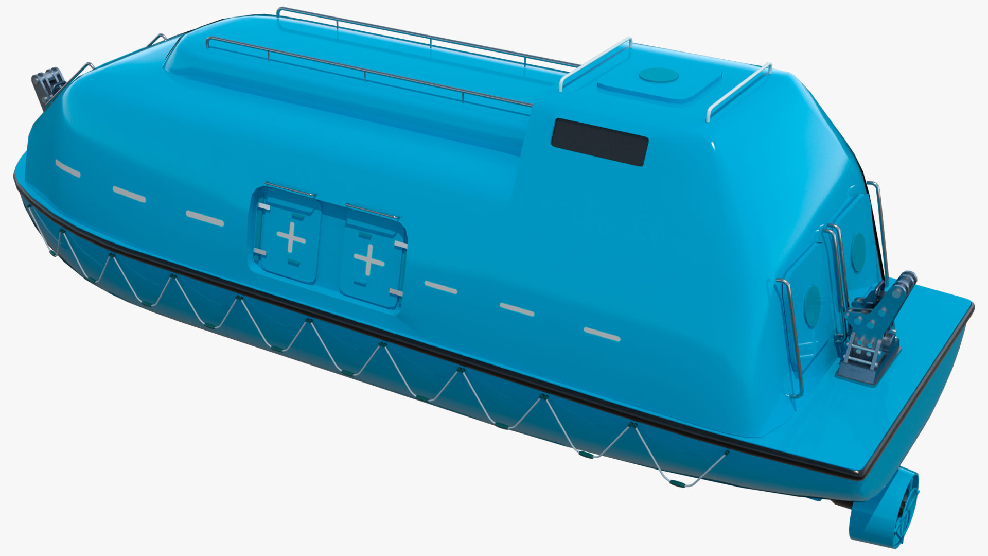 3D model Cable Layer Vessel Blue Rigged