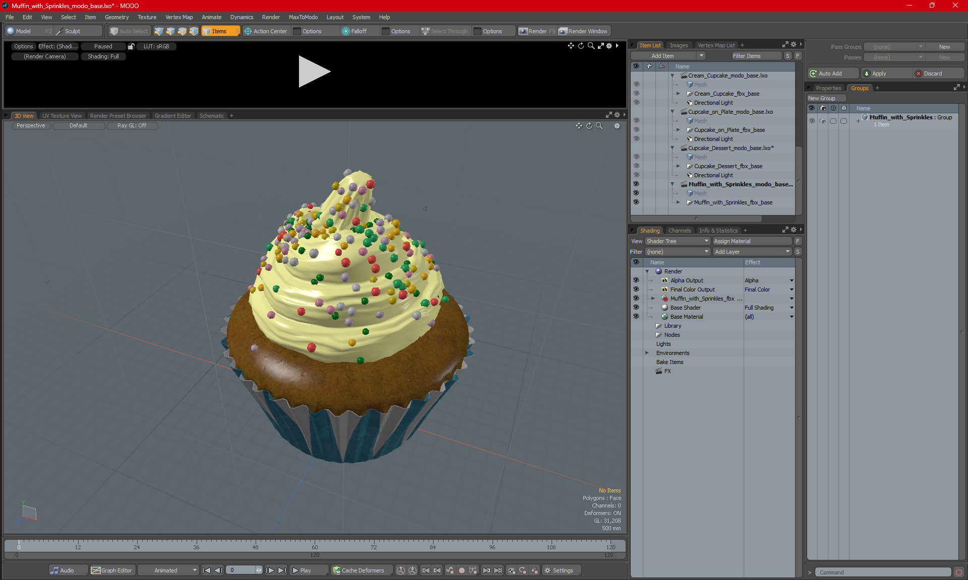 3D Muffin with Sprinkles