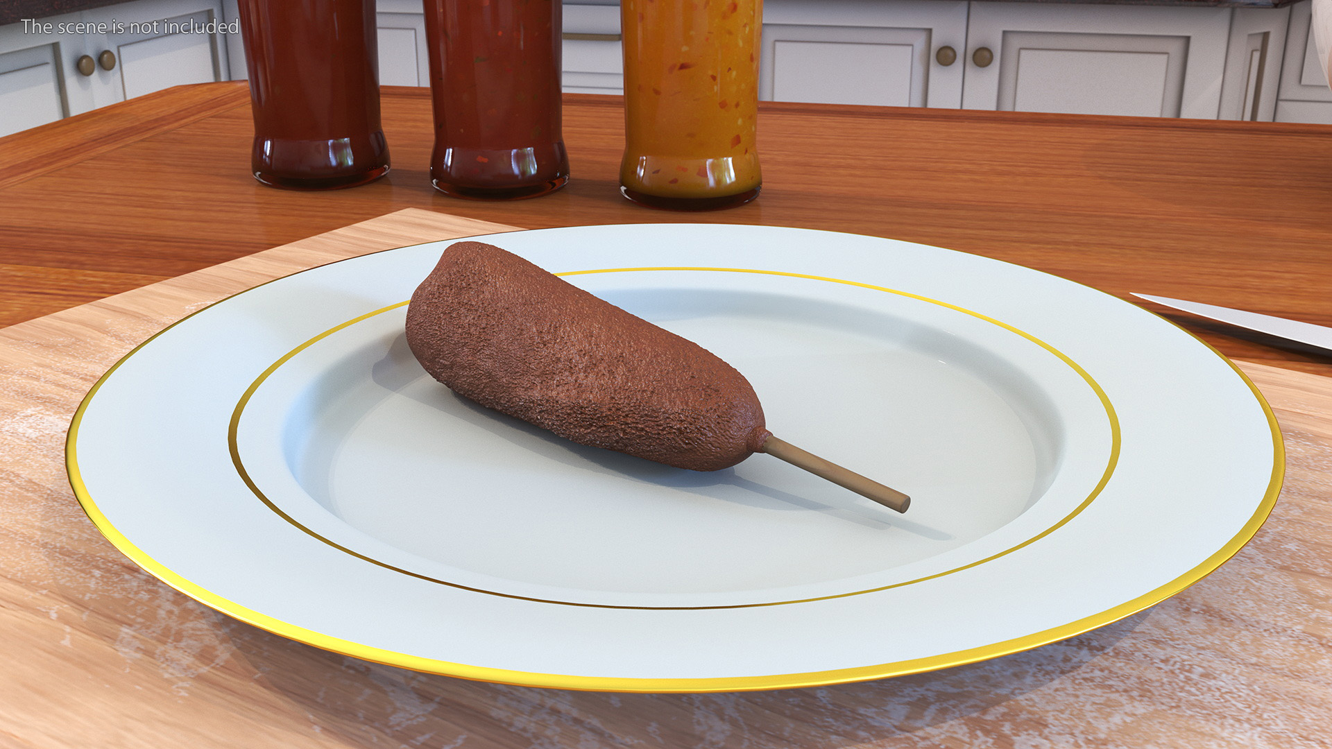 3D model Corn Dog Bitten