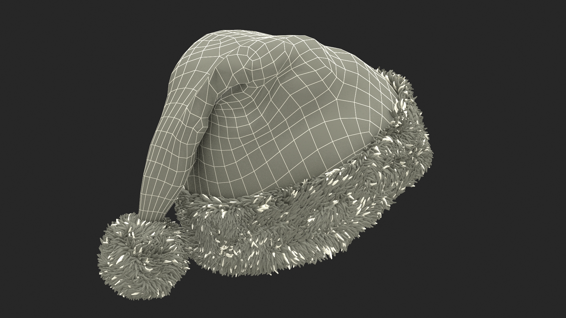 Traditional Xmas Santa Claus Holiday Hat Fur 3D model