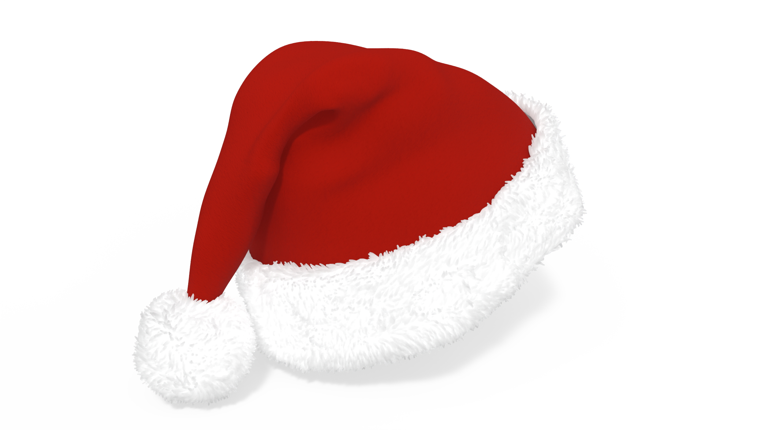 Traditional Xmas Santa Claus Holiday Hat Fur 3D model