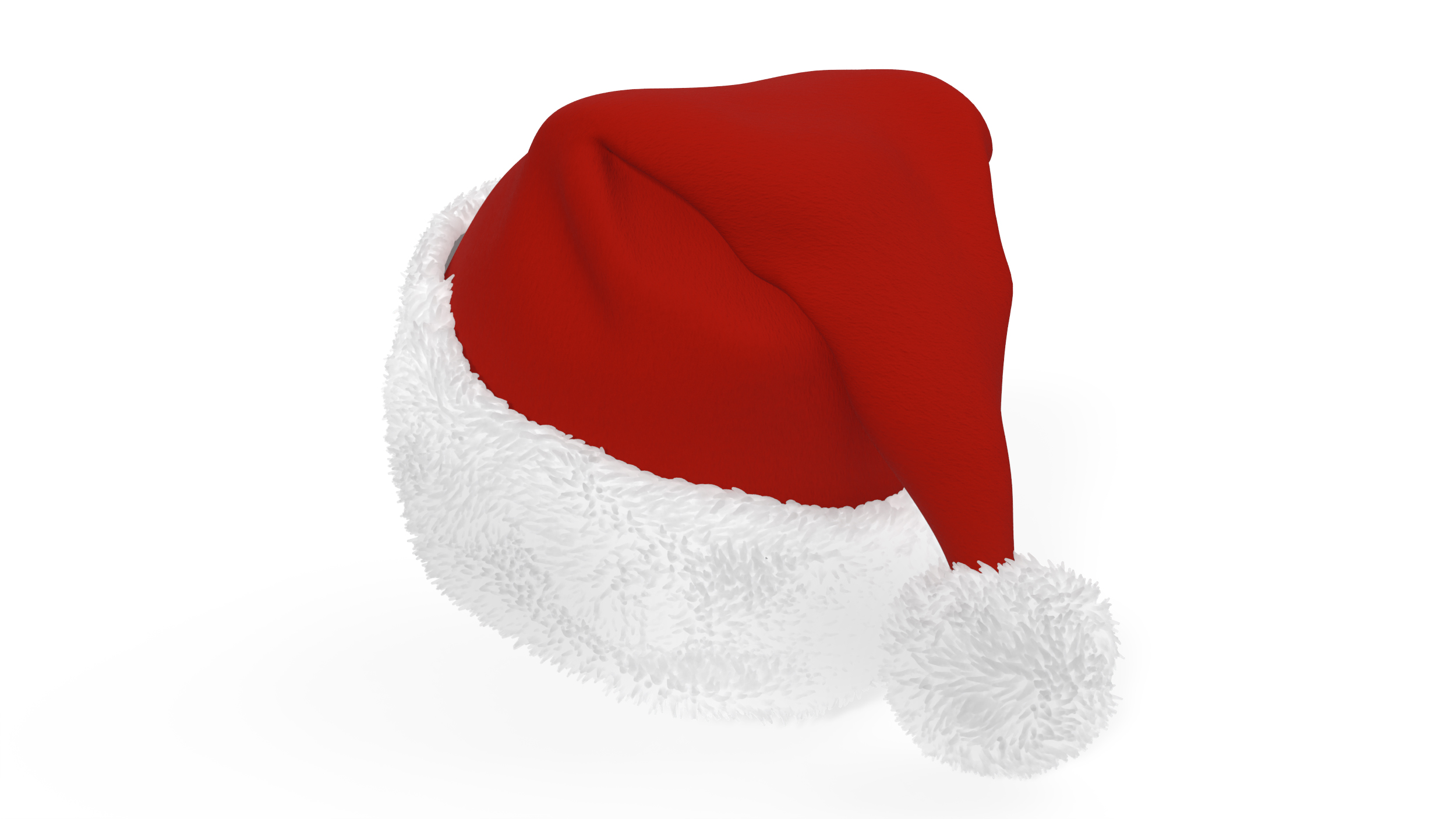 Traditional Xmas Santa Claus Holiday Hat Fur 3D model