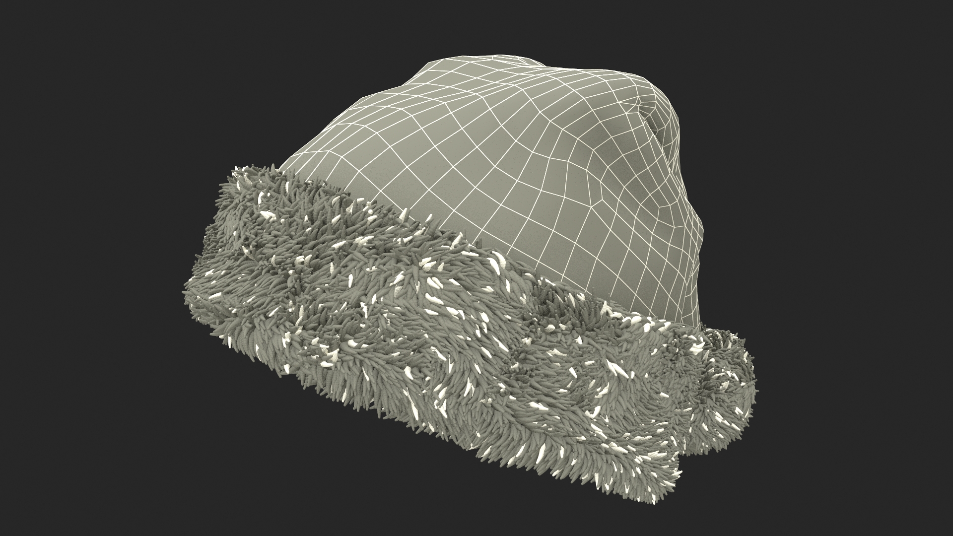 Traditional Xmas Santa Claus Holiday Hat Fur 3D model