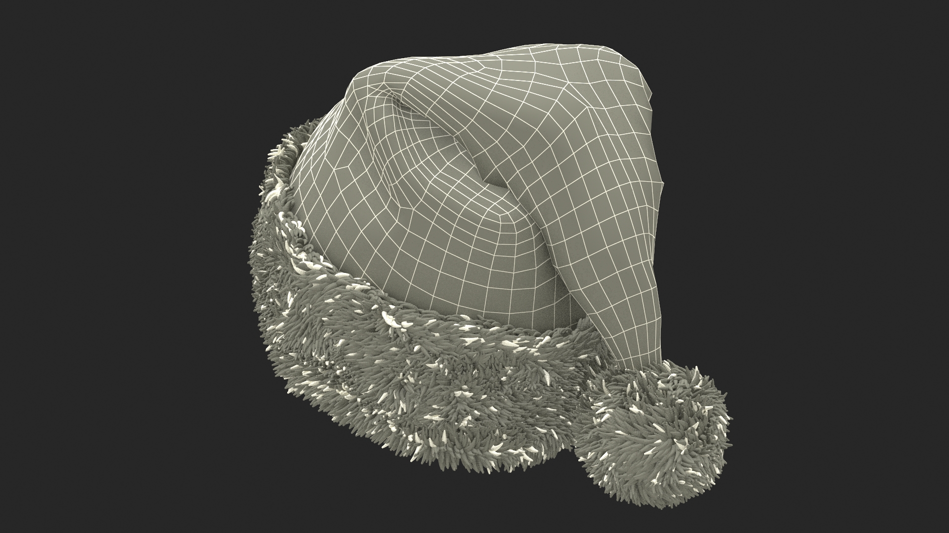 Traditional Xmas Santa Claus Holiday Hat Fur 3D model