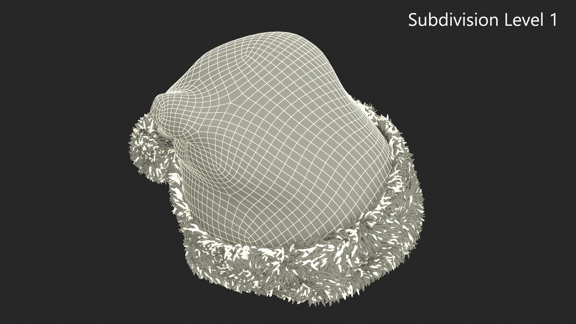Traditional Xmas Santa Claus Holiday Hat Fur 3D model