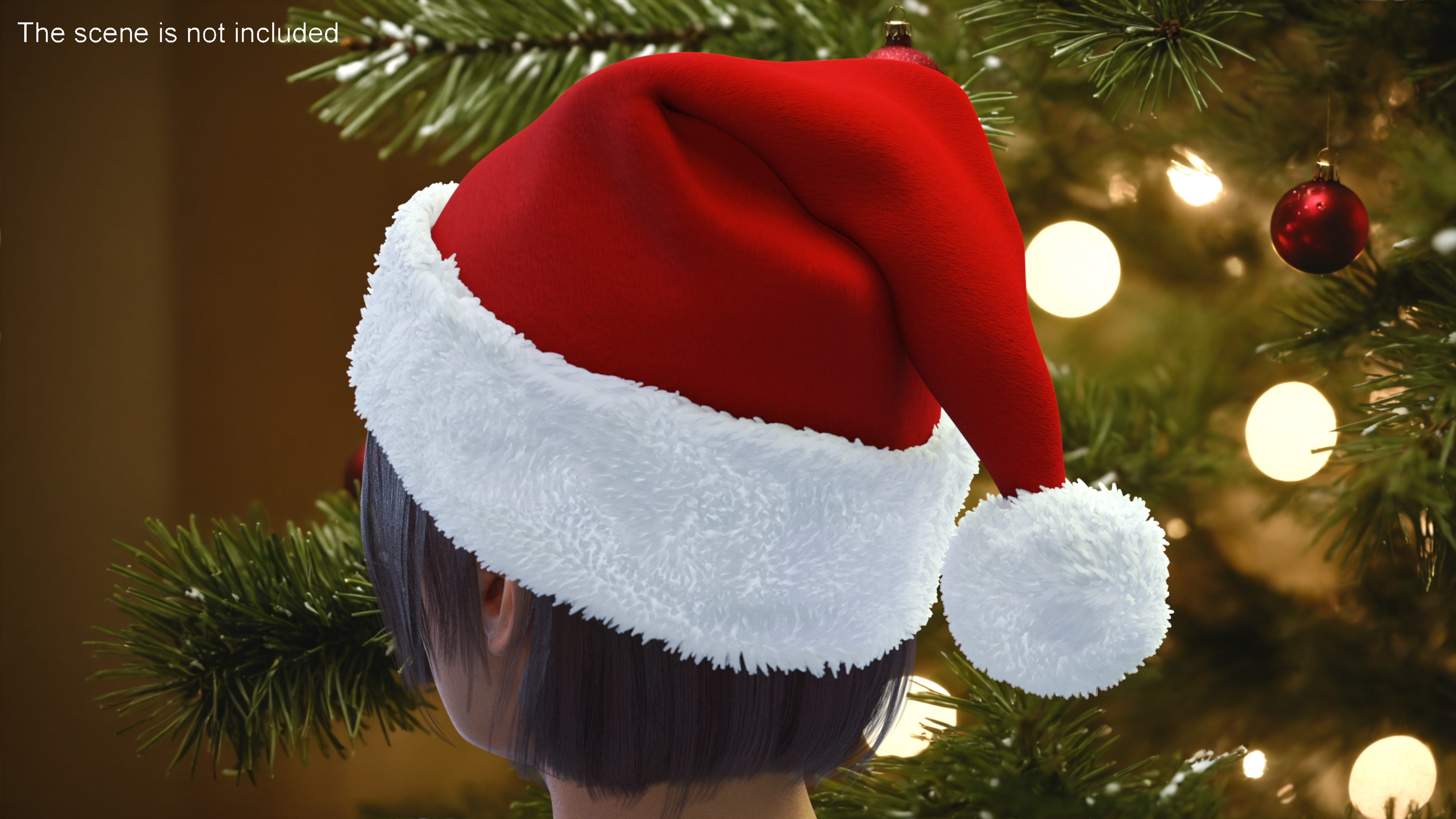 Traditional Xmas Santa Claus Holiday Hat Fur 3D model