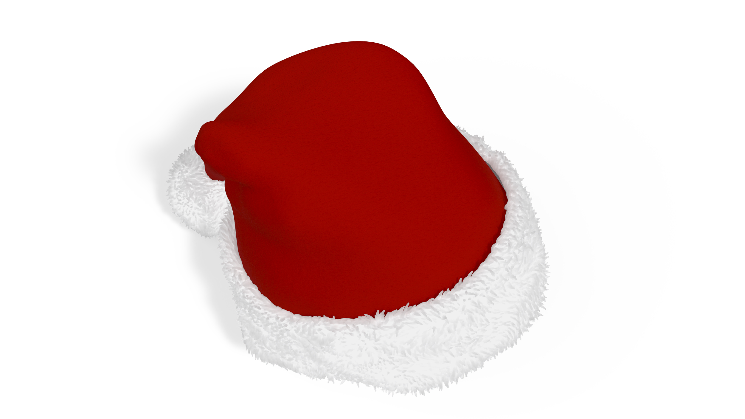 Traditional Xmas Santa Claus Holiday Hat Fur 3D model